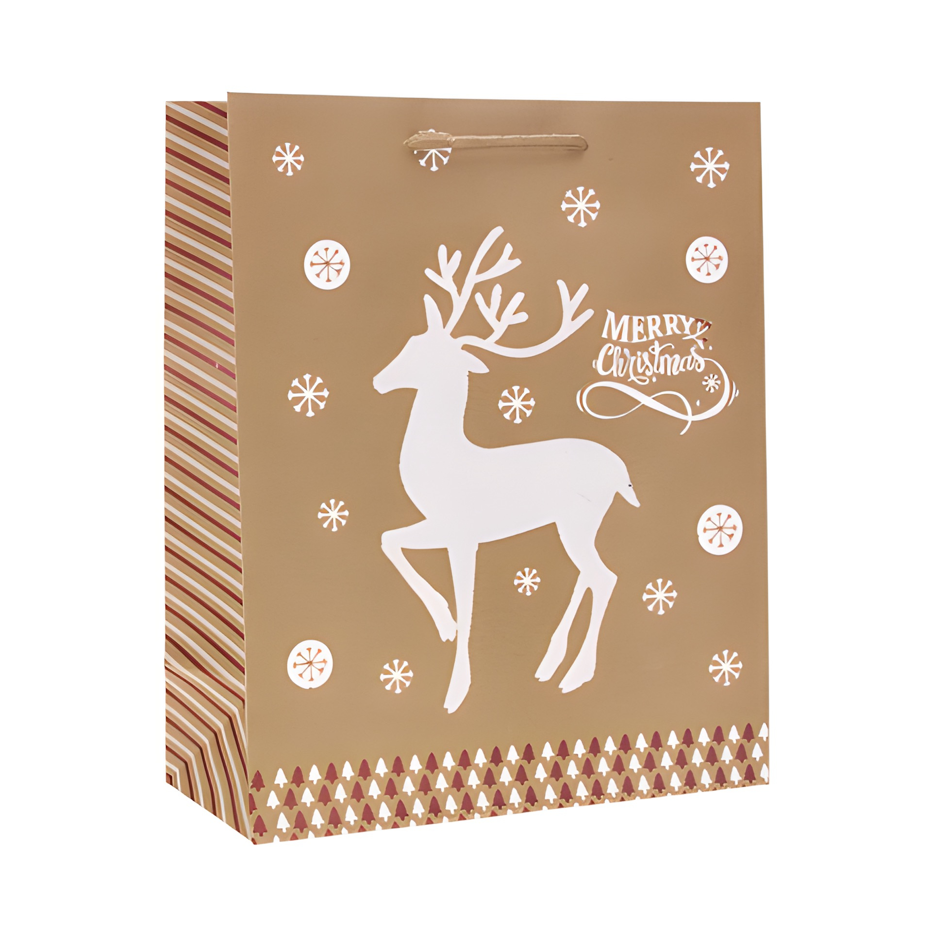 Geschenktüte 'Hirsch und Eiskristalle', groß