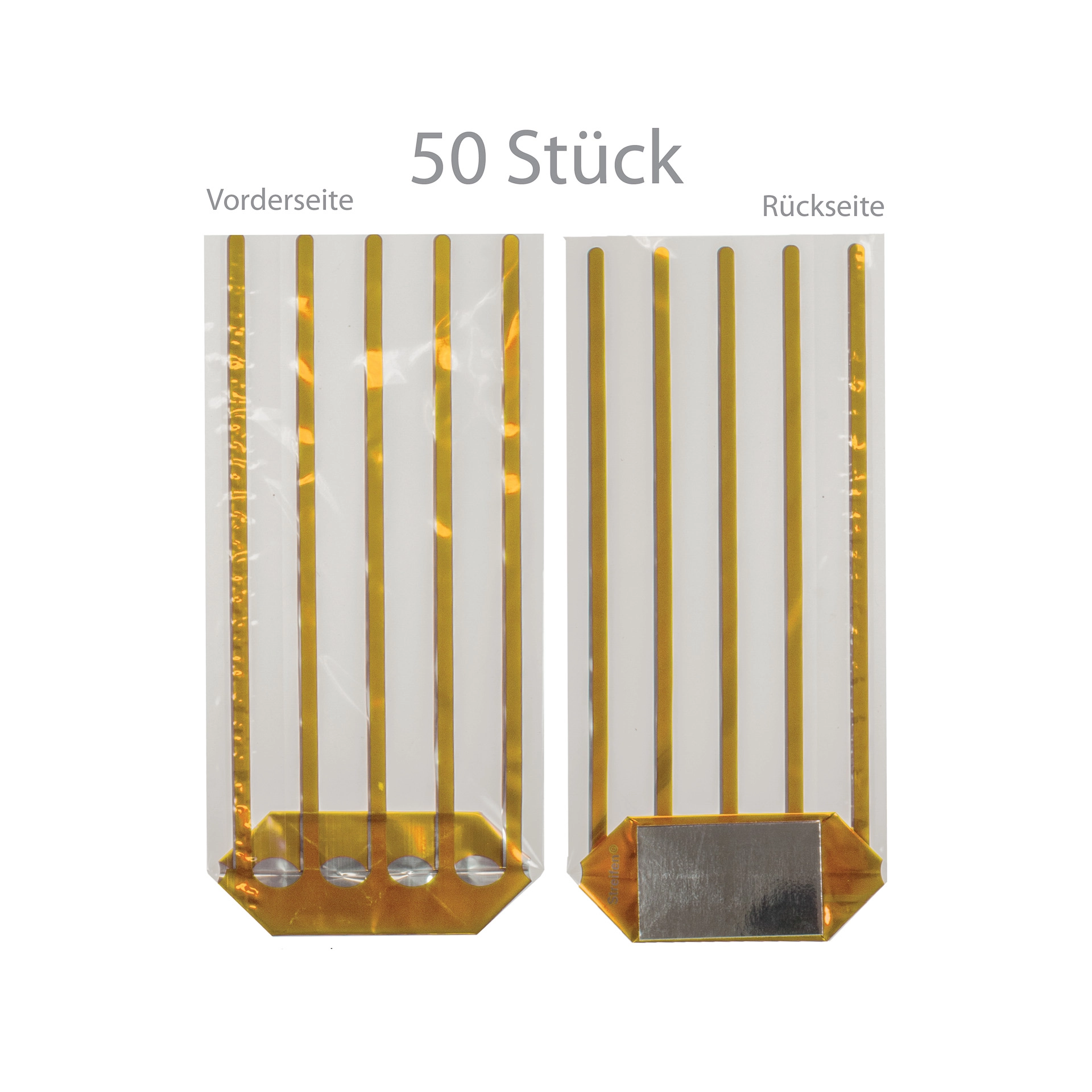 Kreuzbodenbeutel 'King gold' 100 x 220 mm,   50 Stück