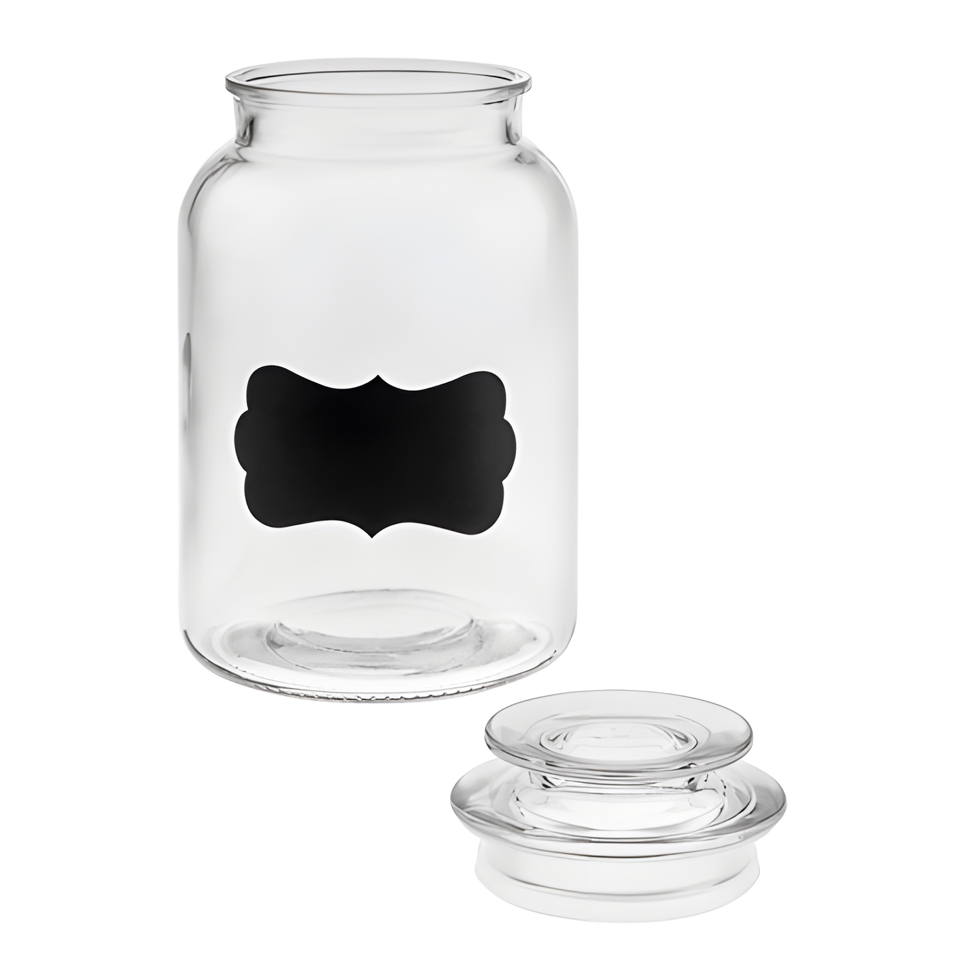 Vorratsglas 1400 ml beschreibbar mit Glasdeckel, 4er Pack