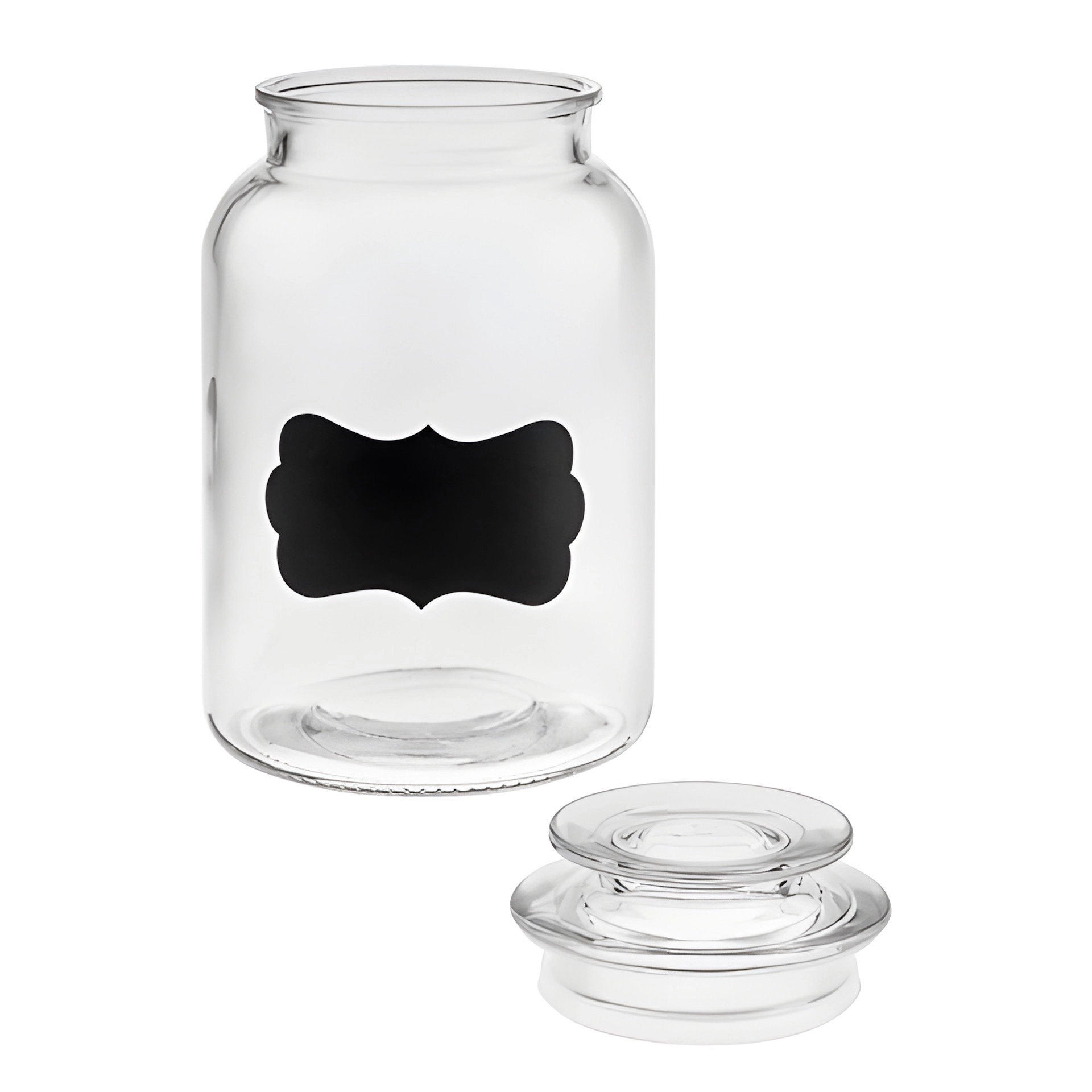 Vorratsglas 1400 ml beschreibbar mit Glasdeckel, 4er Pack