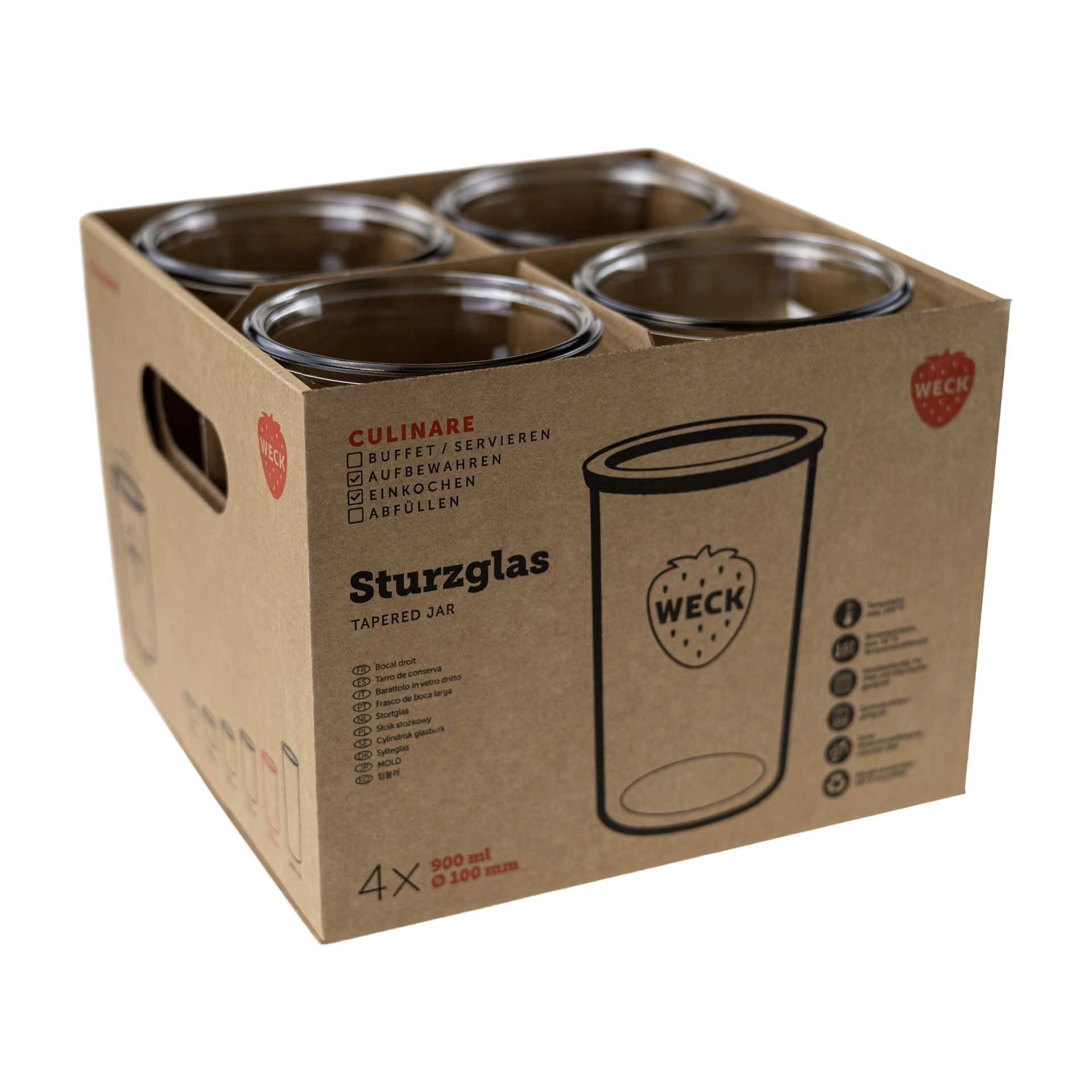 WECK Culinare Sturzglas 900 ml, 4er Karton