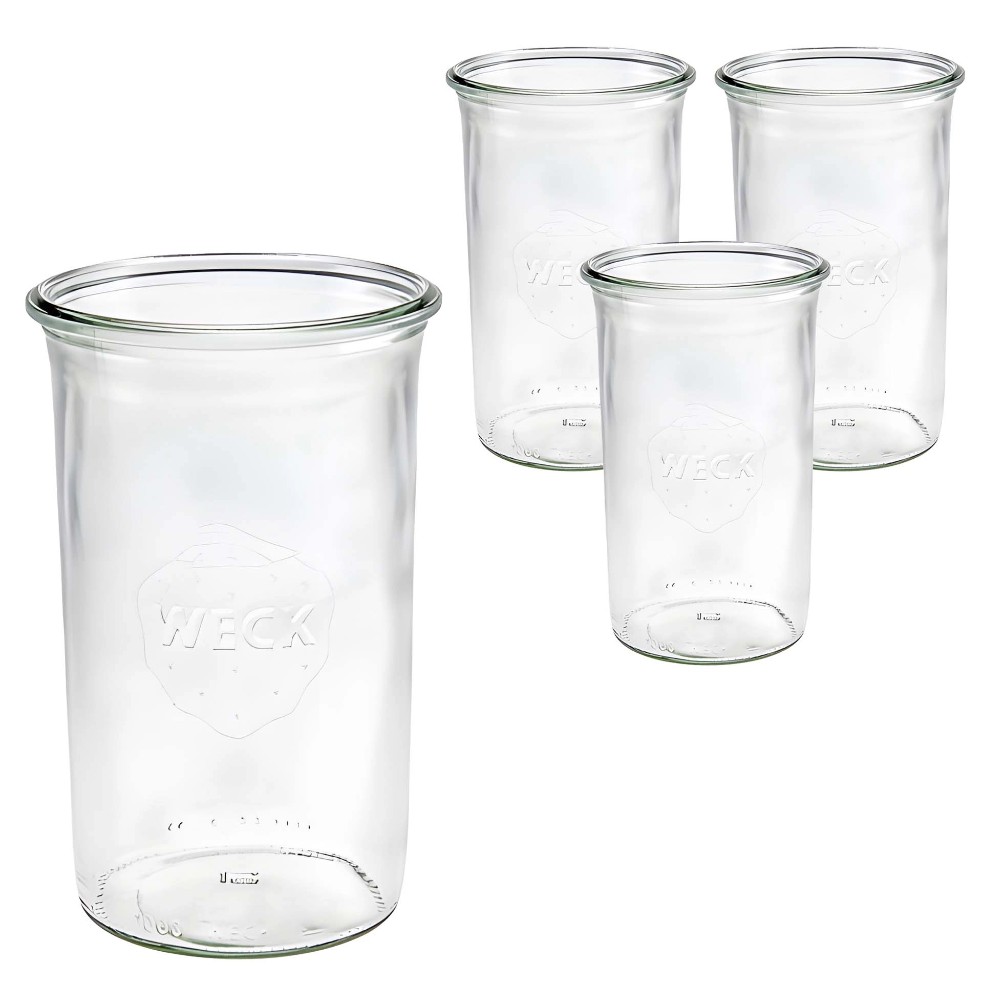 WECK Culinare Sturzglas 900 ml, 4er Karton