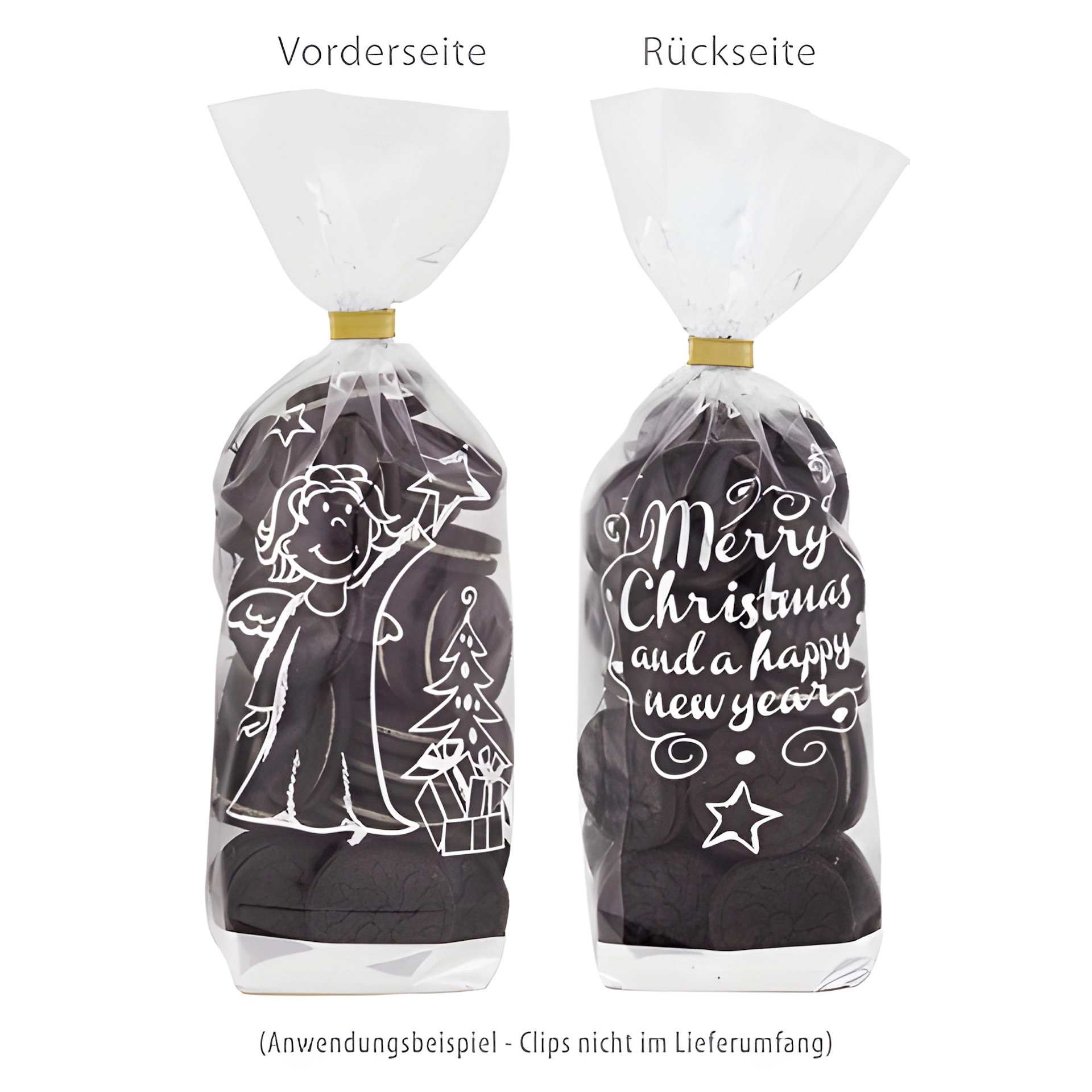 Kreuzbodenbeutel 'Weihnachtsengel' 120 x 275 mm, 50 Stück