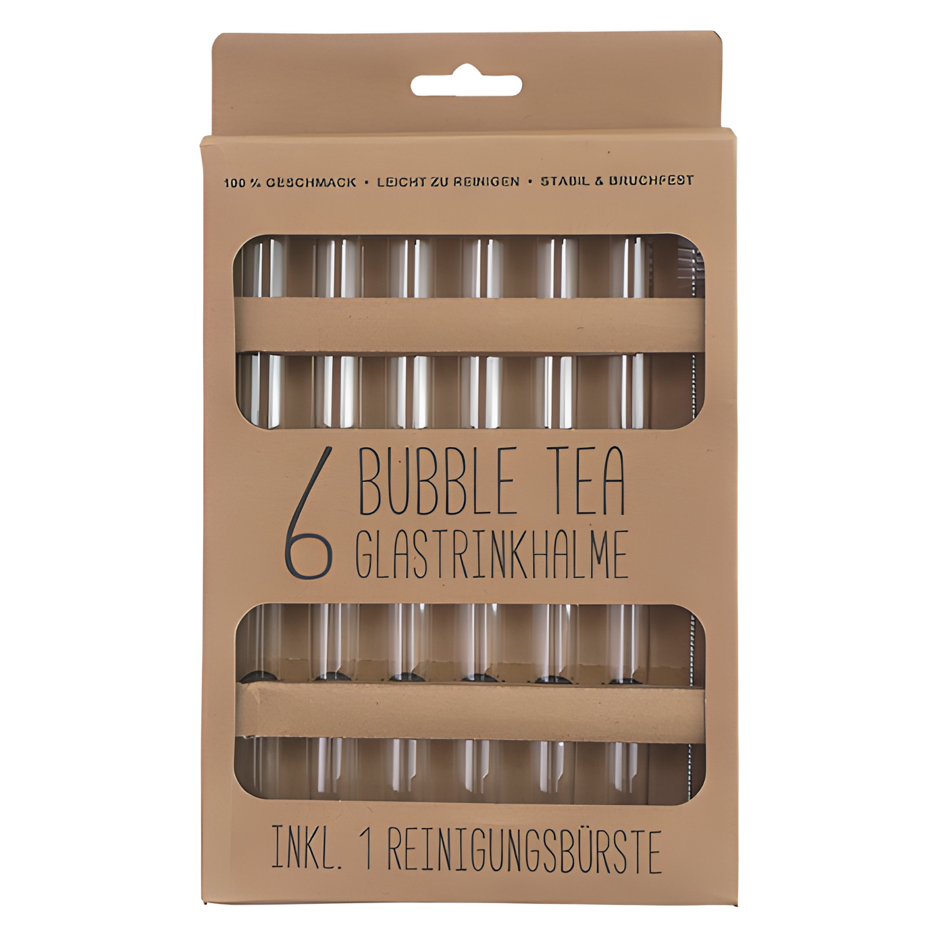 Bubble Tea Glastrinkhalme 21 cm, Ø 14 mm, 6 Stück
