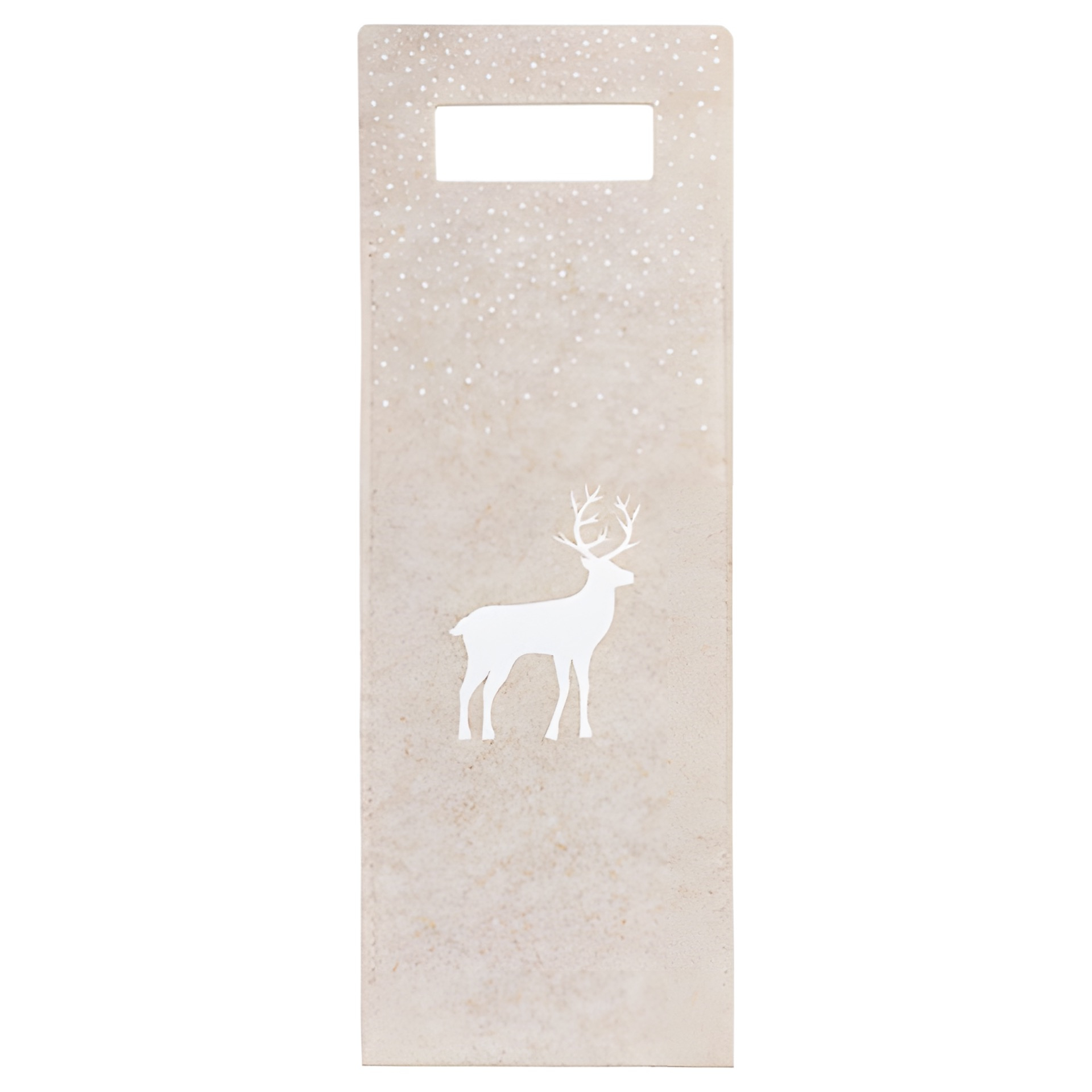 Flaschentasche 'Rentier' Filz creme, mittel
