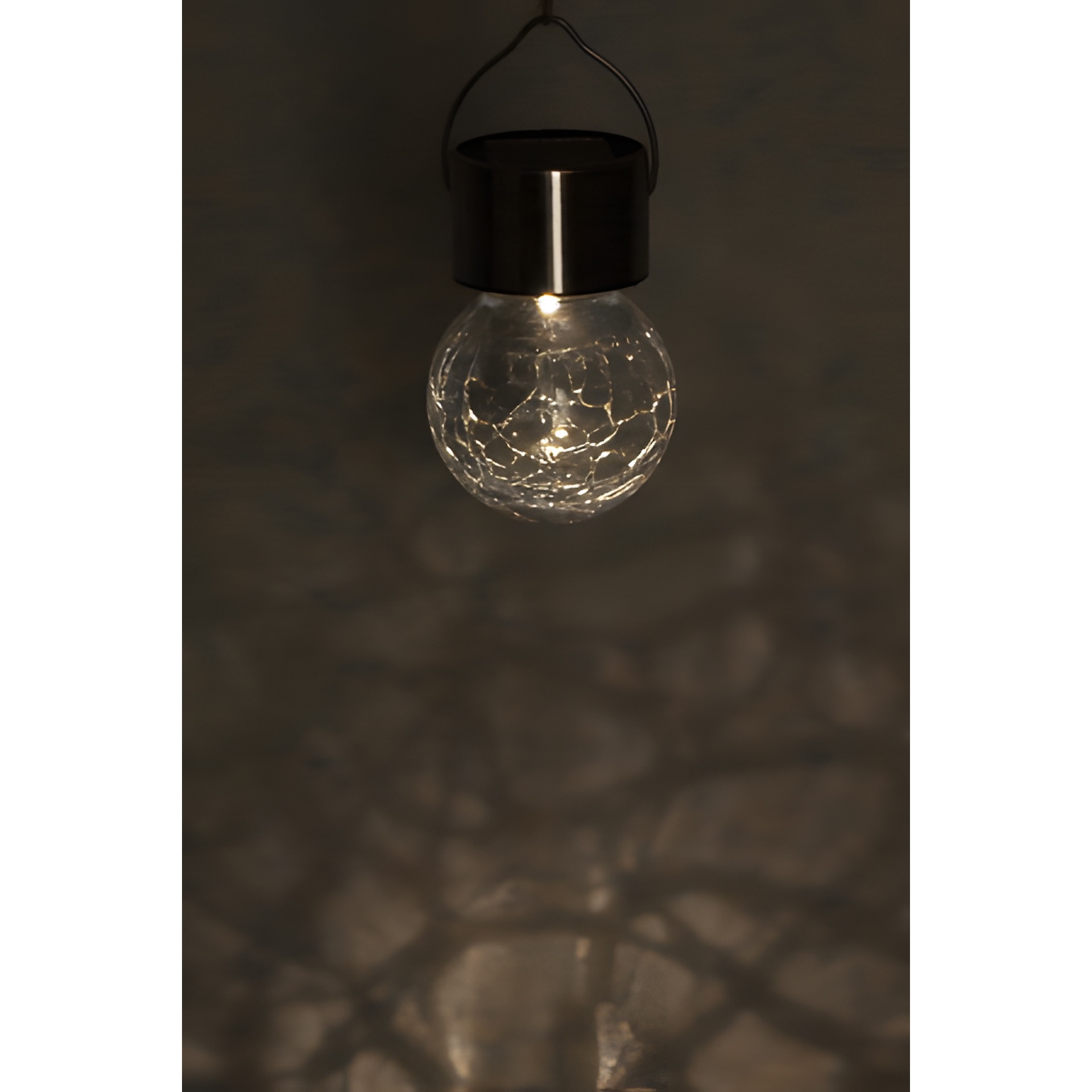 LED Solar Hängeleuchte 'Crackle', 6 x 9 cm