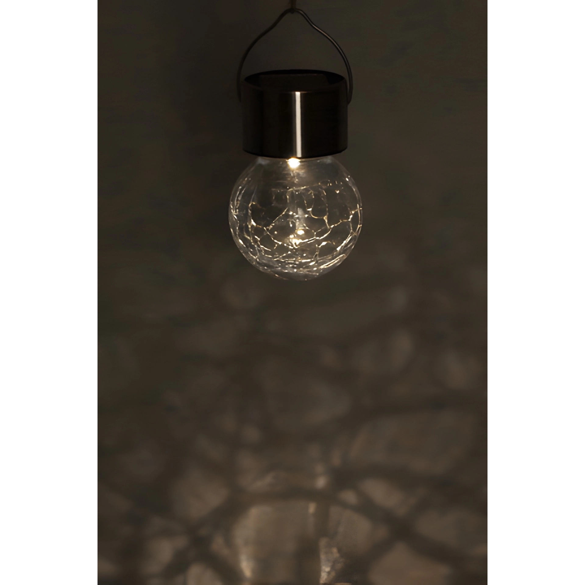 LED Solar Hängeleuchte 'Crackle', 6 x 9 cm