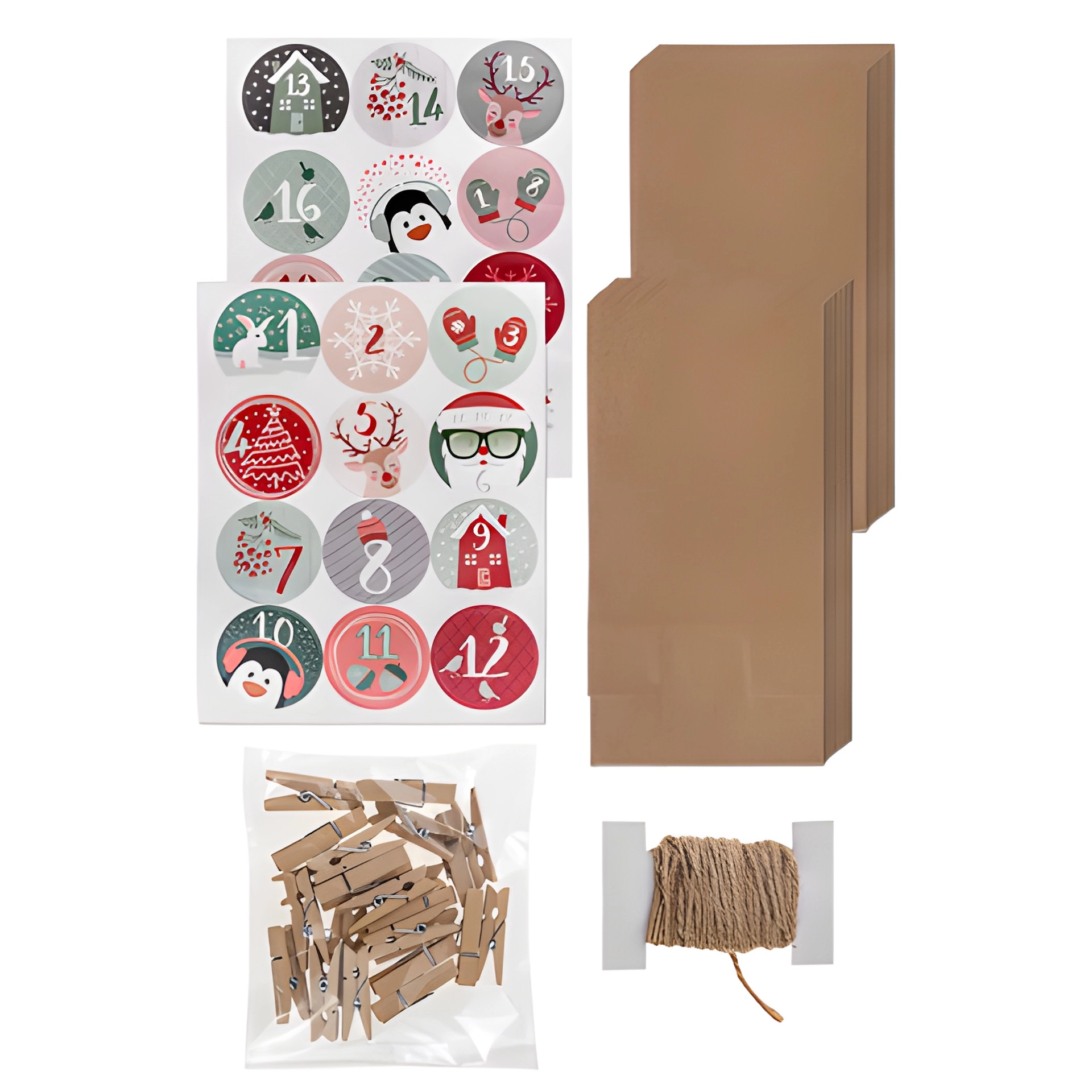 Adventskalender Bastelset DIY, 73-teilig