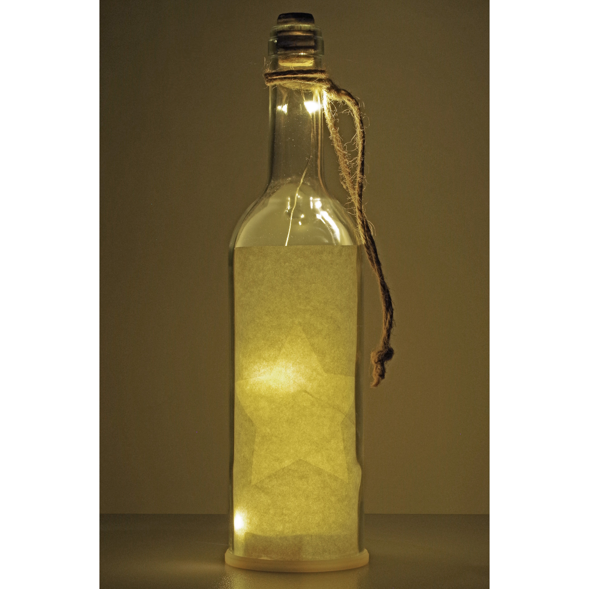 Flaschenlampe mit 5 LEDs, grau