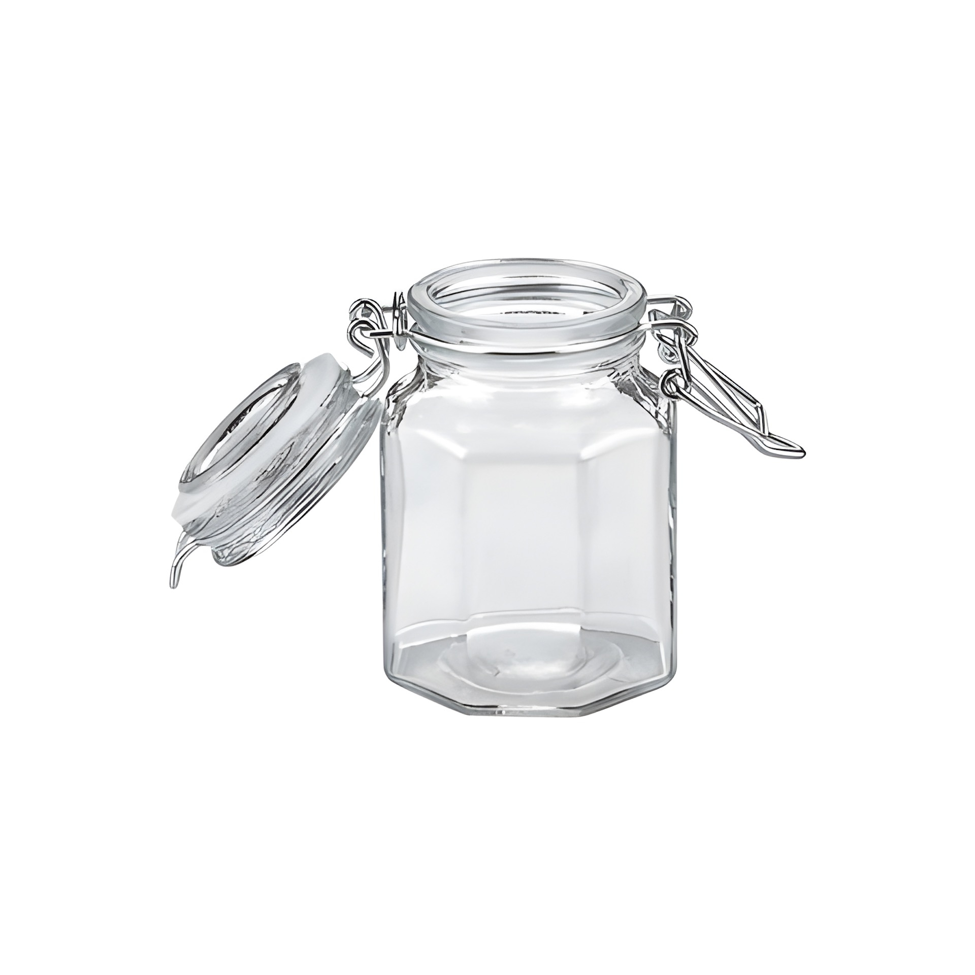 Bügelglas  100 ml achteckig