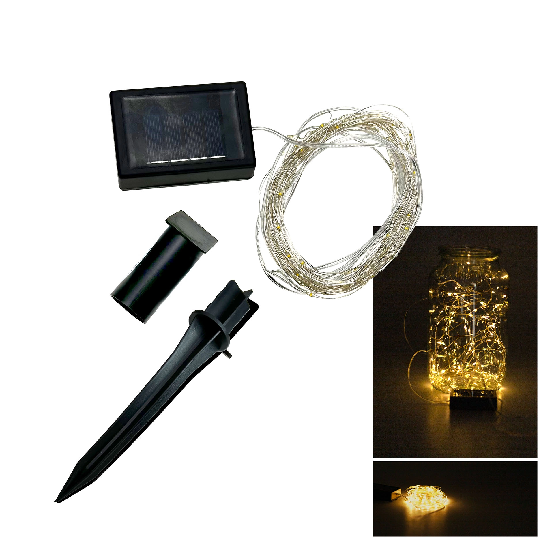 Lichterkette SOLAR mit 100 LEDs warmweiß