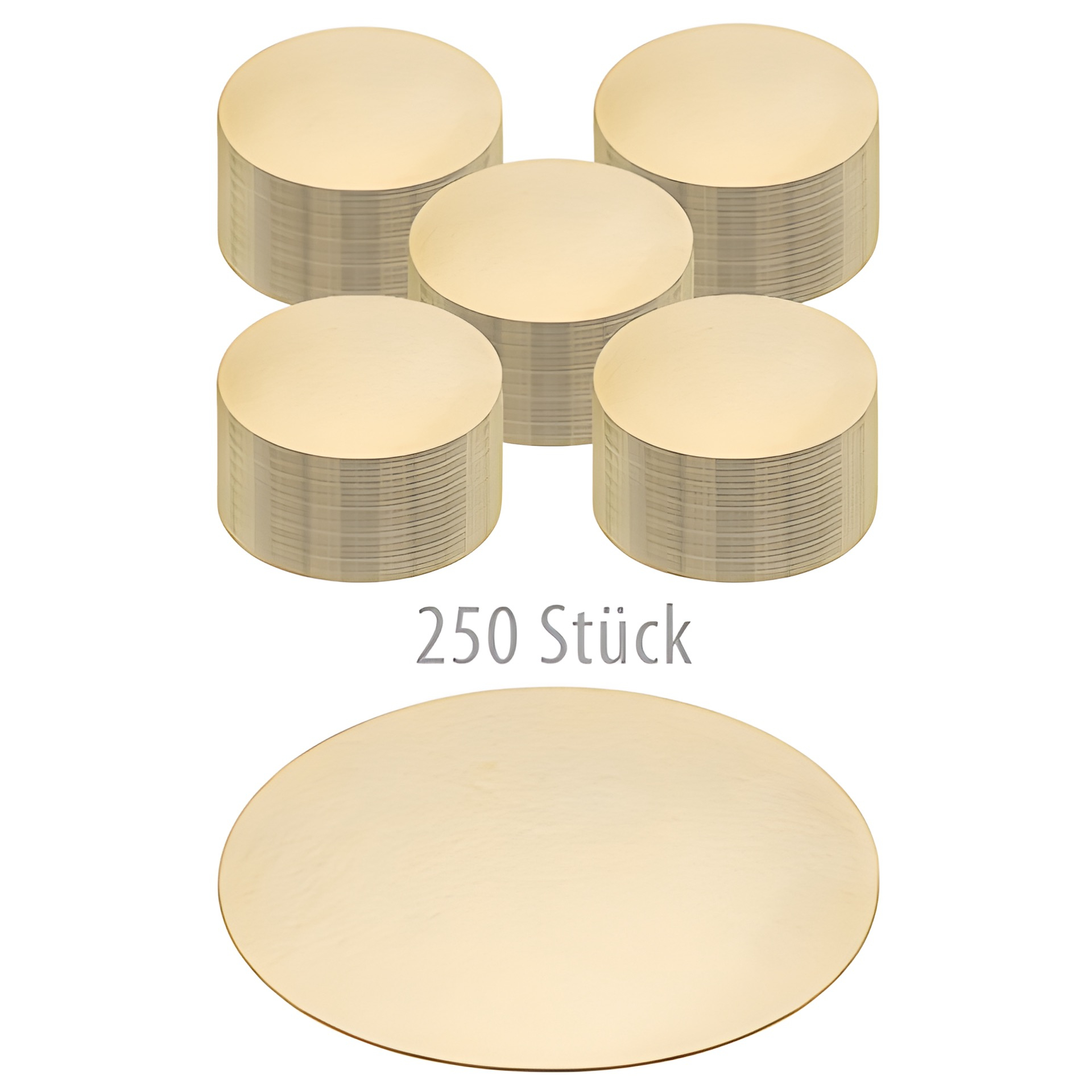 Pappscheibe Ø 200 mm gold/silber, 250 Stück