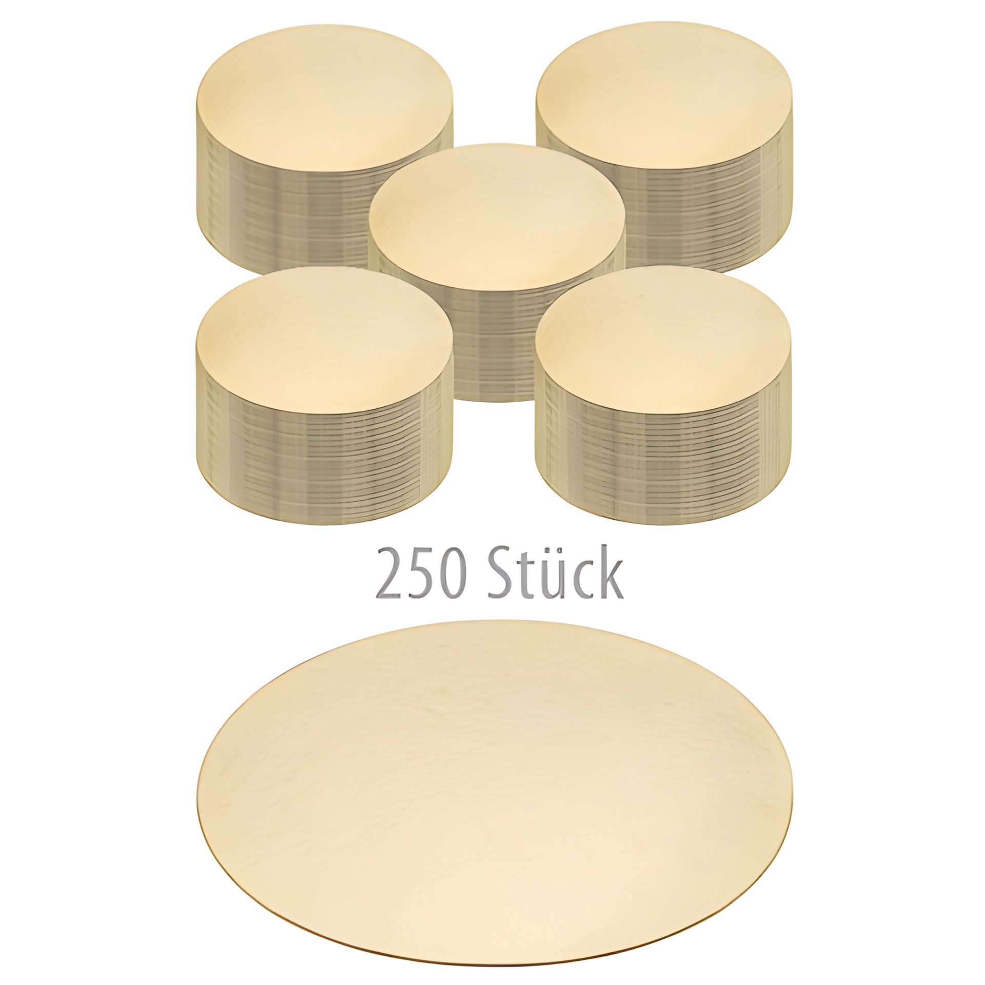 Pappscheibe Ø 200 mm gold/silber, 250 Stück