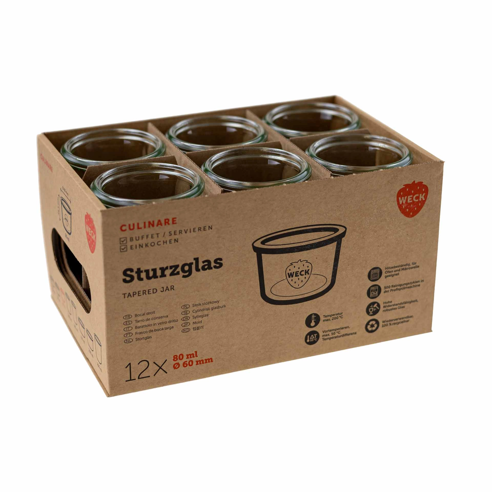 WECK Culinare Sturzglas 65 ml, 12er Karton