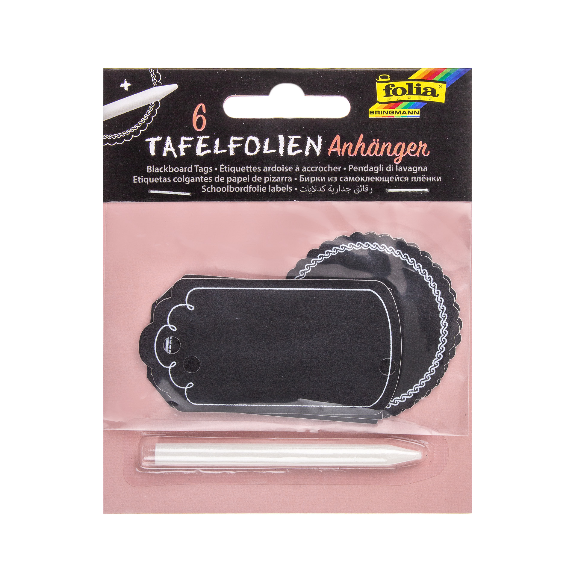 Anhänger 'Tafelfolien' mit Specksteinstift, 7-teilig