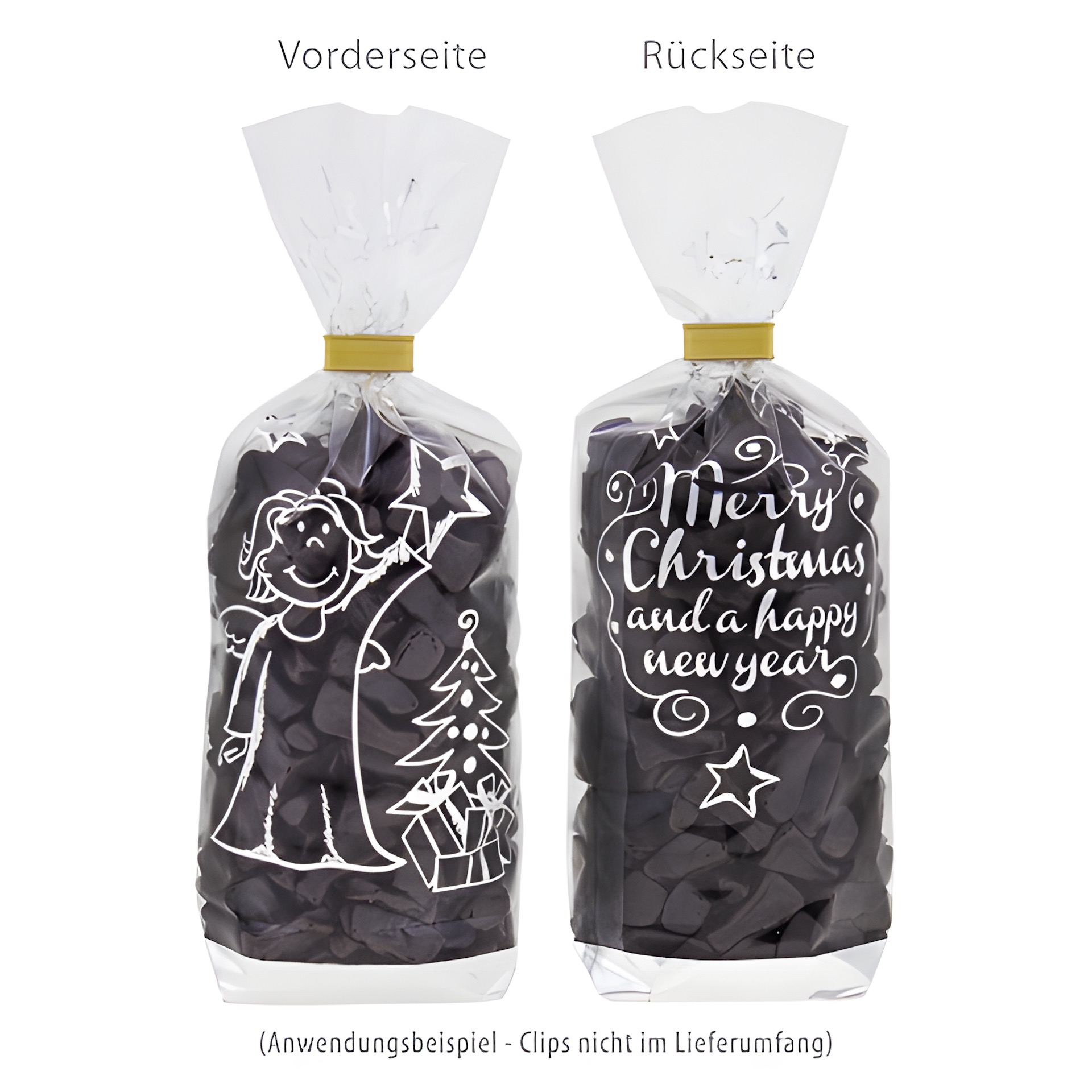 Kreuzbodenbeutel 'Weihnachtsengel' 100 x 220 mm, 1000 Stück