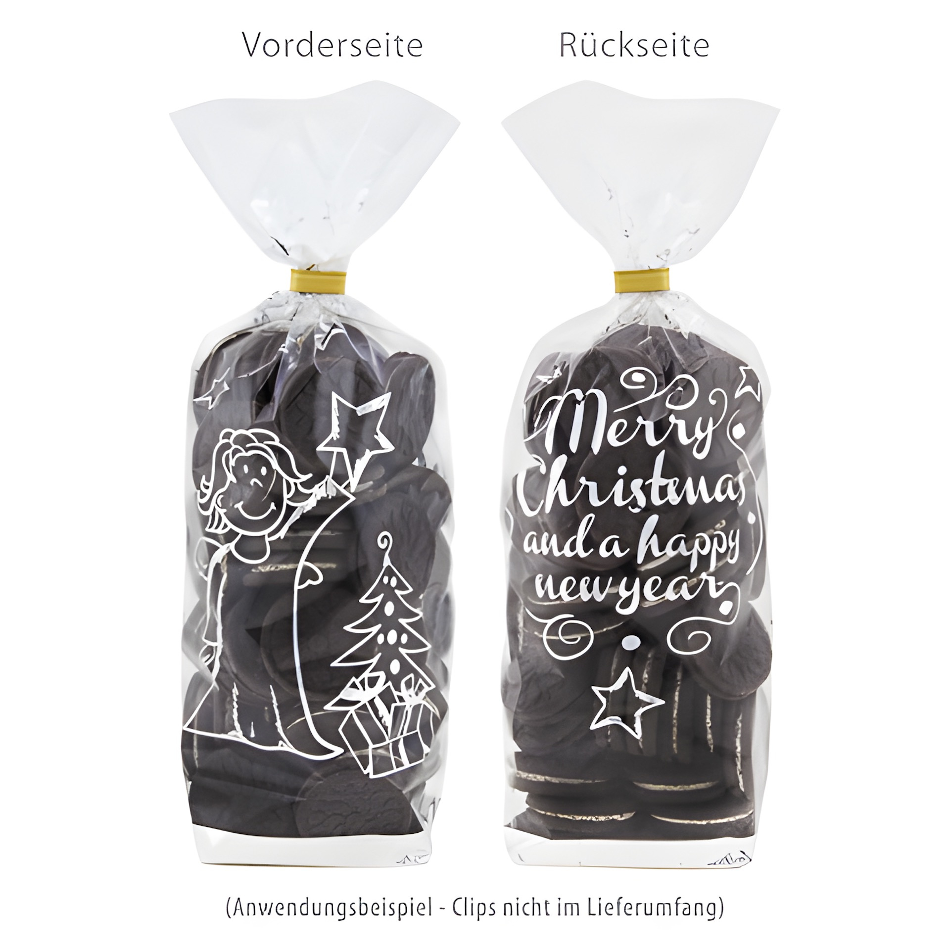 Kreuzbodenbeutel 'Weihnachtsengel' 140 x 305 mm, 1000 Stück