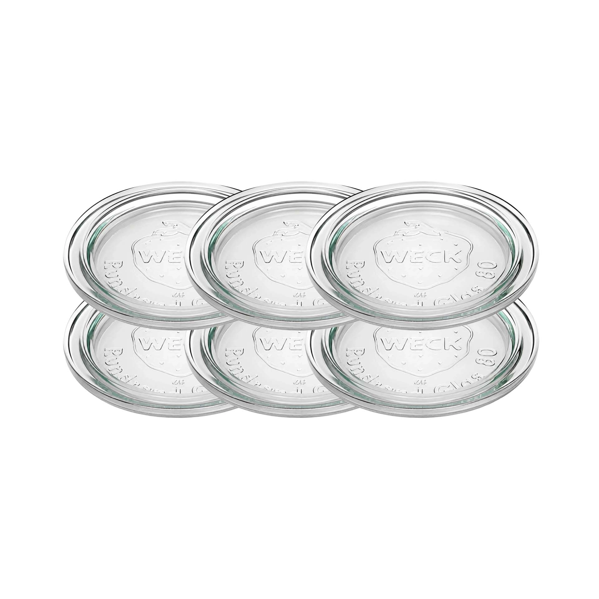 WECK Culinare Glasdeckel Ø 80 mm, 6 Stück
