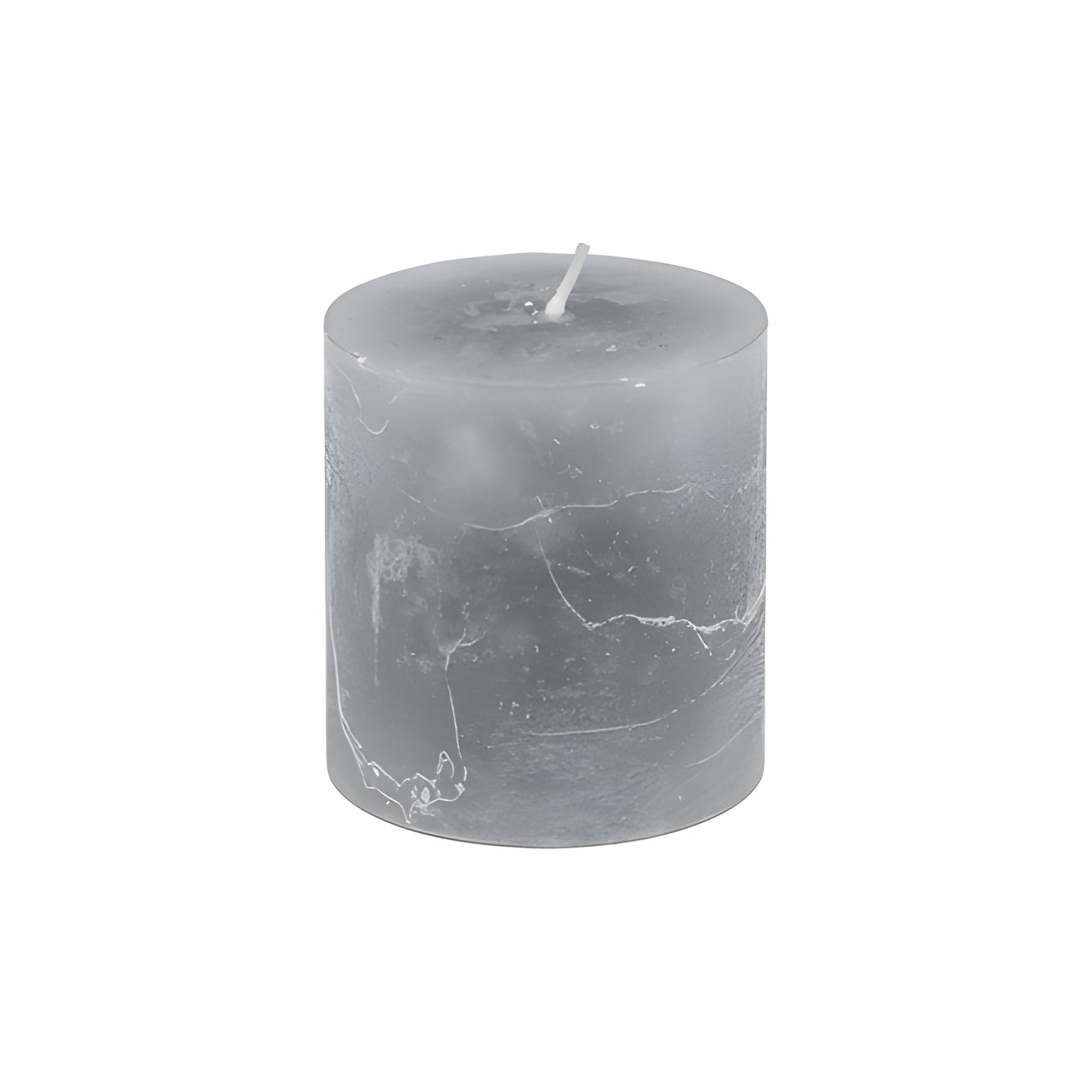 Stumpenkerze 'Rustik' Ø 6,8 cm, grau