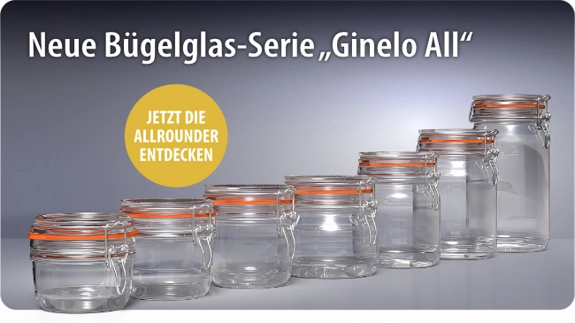 Neue Bügelglas-Serie "Ginelo All"