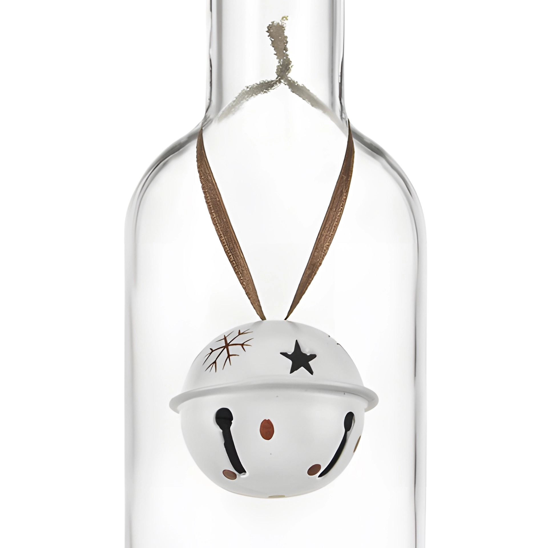 Metallanhänger 'Glöckchen' - 6er-Set braun/weiß