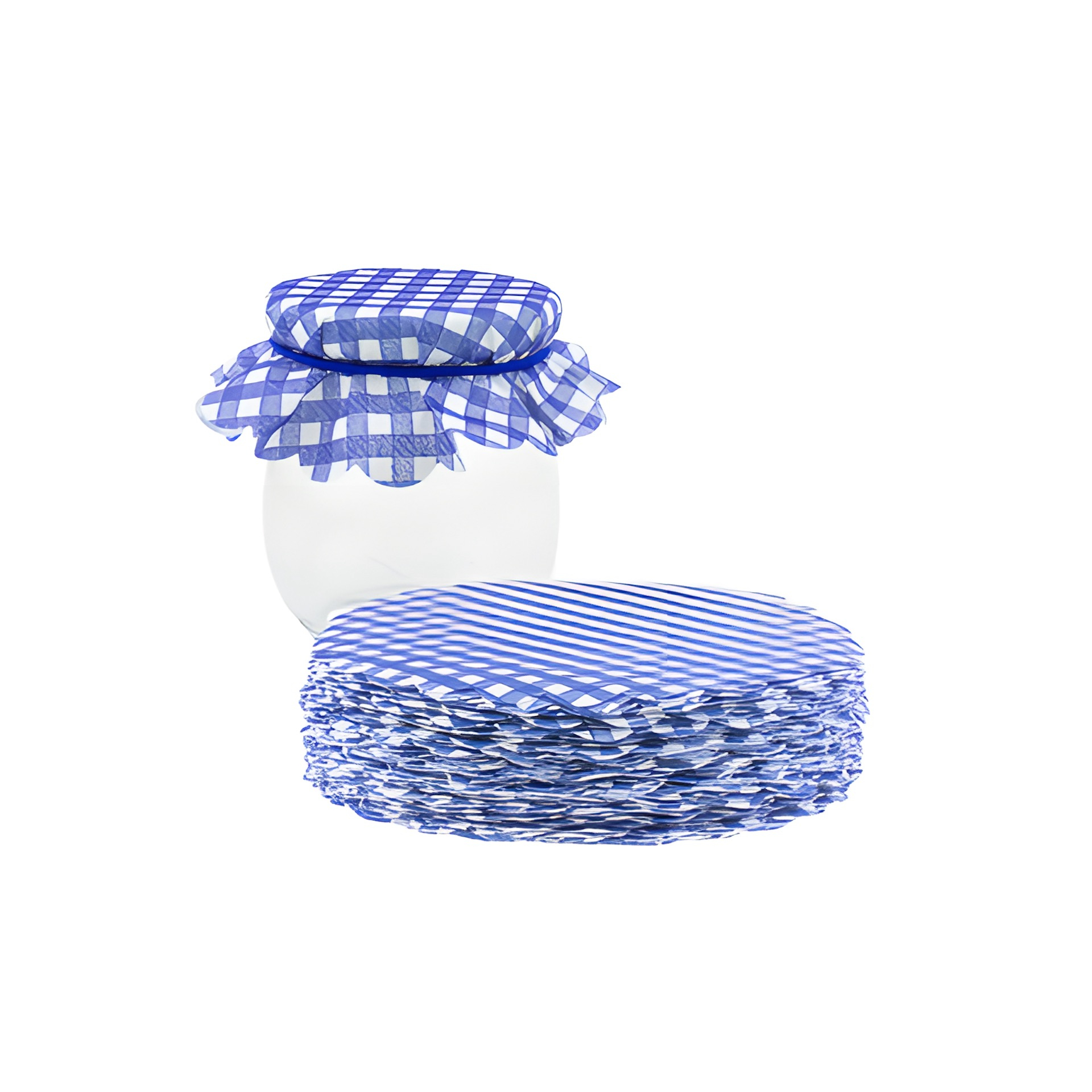 Vliesdeckchen Ø 135 mm blau kariert, 100 Stück