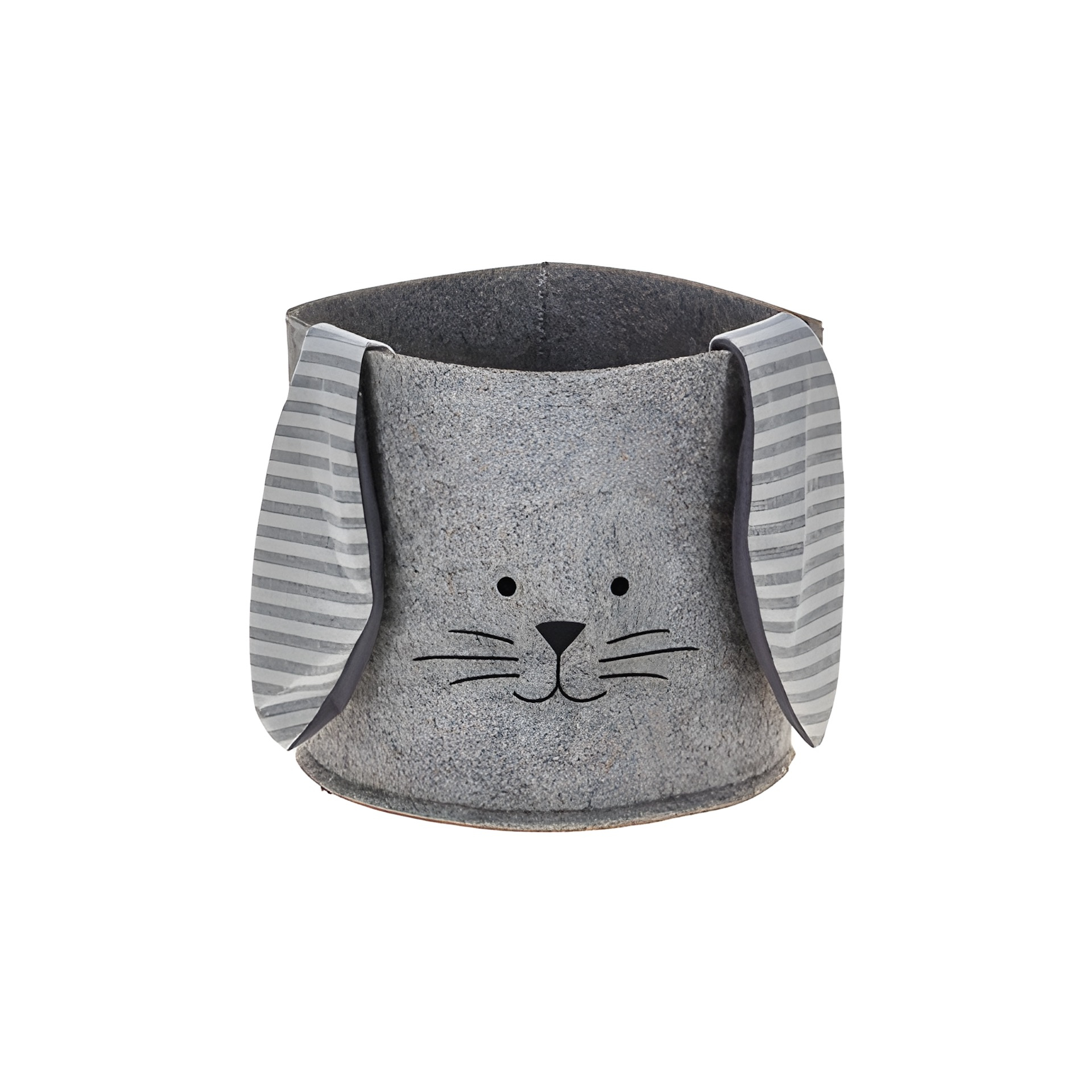 Filzkorb 'Osterhase' Ø 16 cm, grau