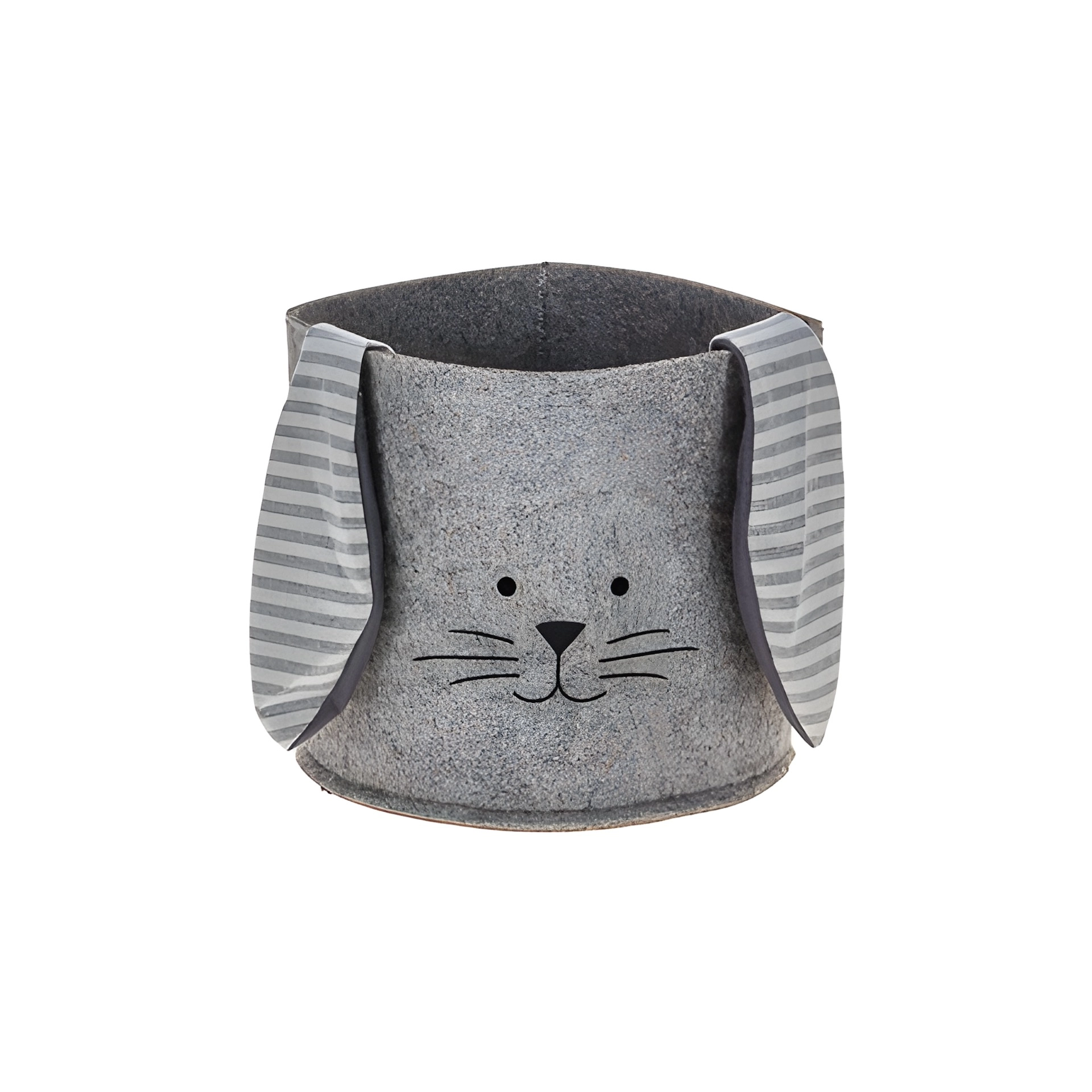 Filzkorb 'Osterhase' Ø 16 cm, grau