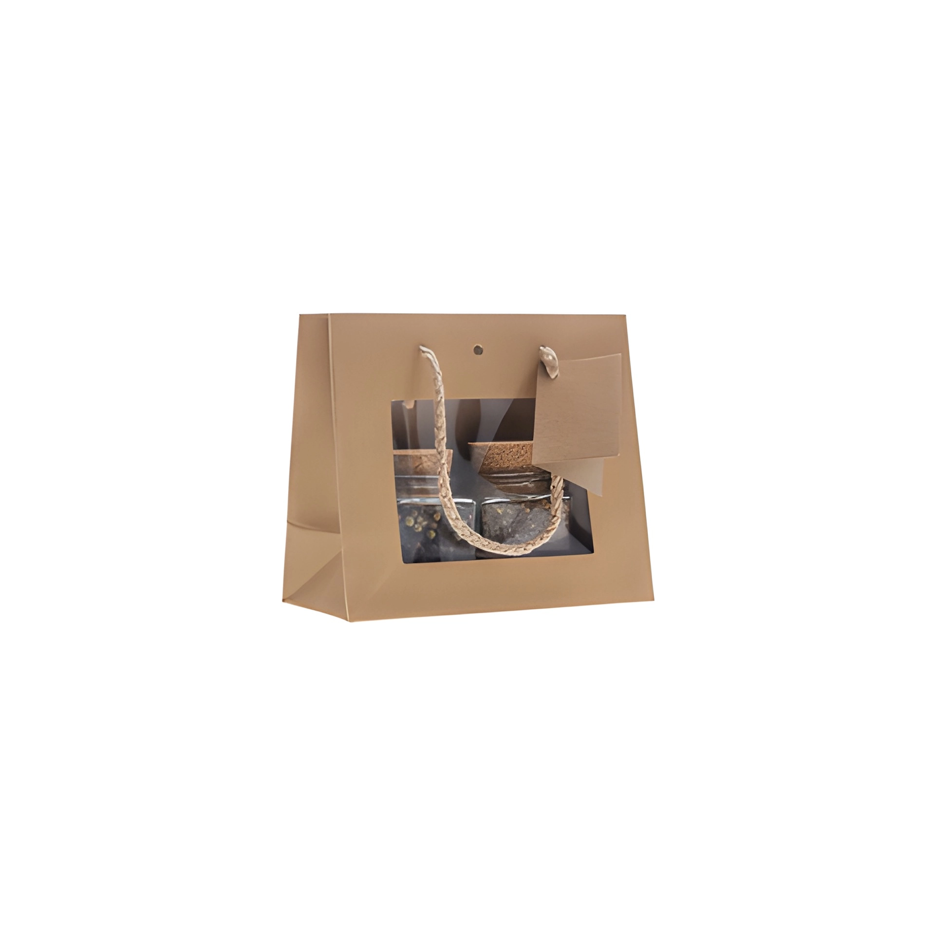 Geschenktüte mit Sichtfenster natron, mittel