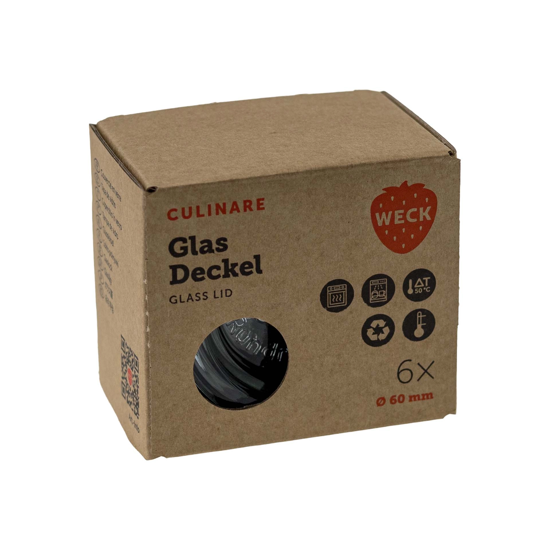 WECK Culinare Glasdeckel Ø 60 mm, 6 Stück