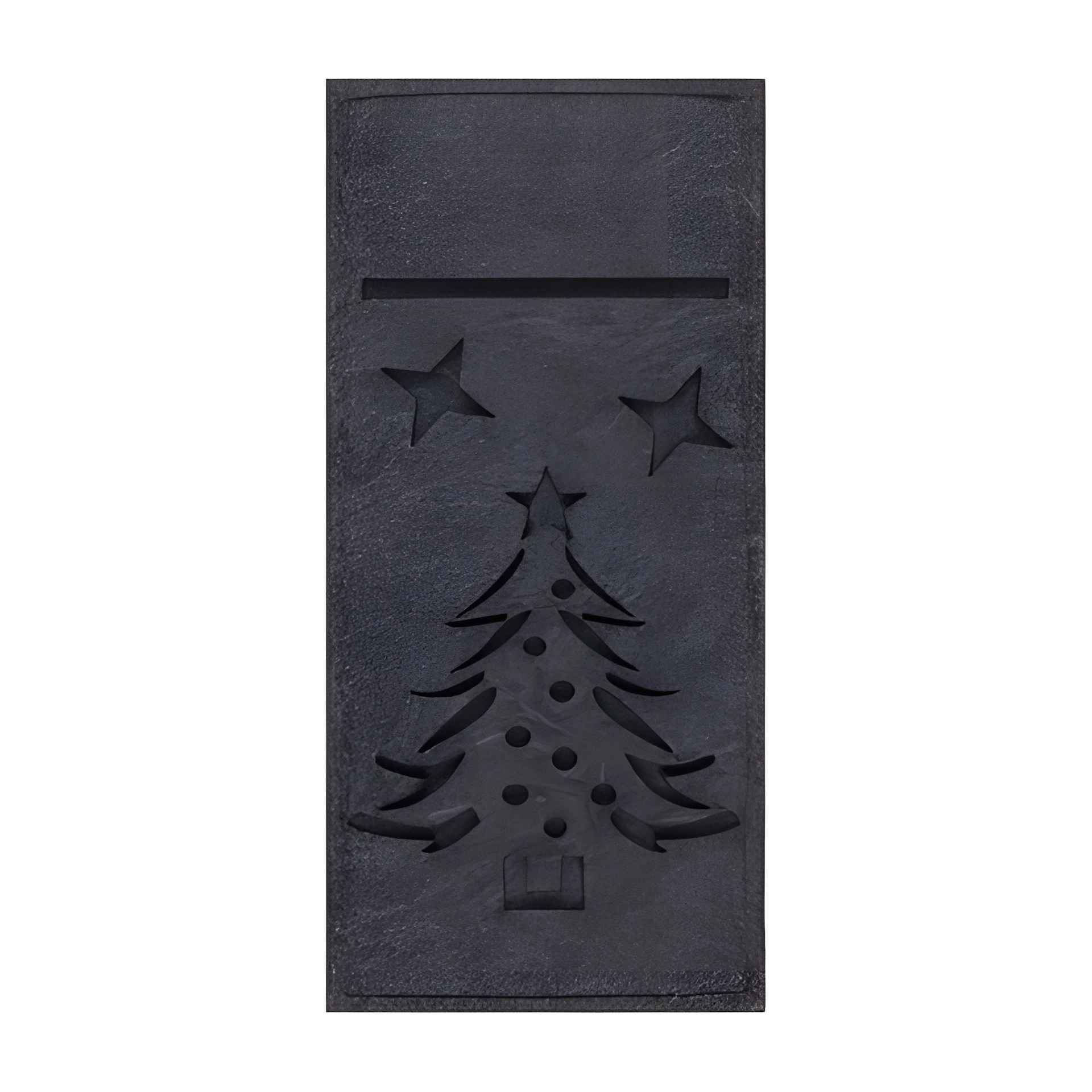 Besteckhalter 'Tannenbaum und Sterne' aus Filz, anthrazit