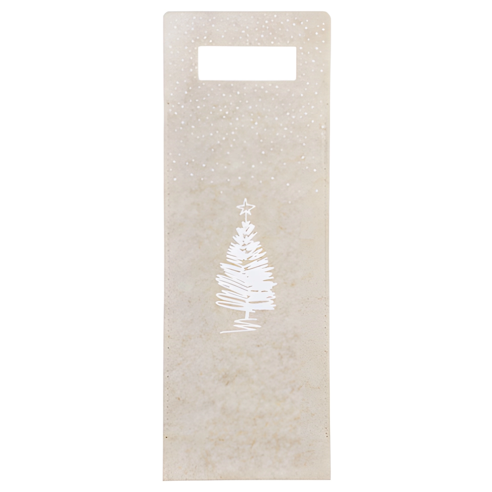 Flaschentasche 'Tanne' Filz creme, mittel