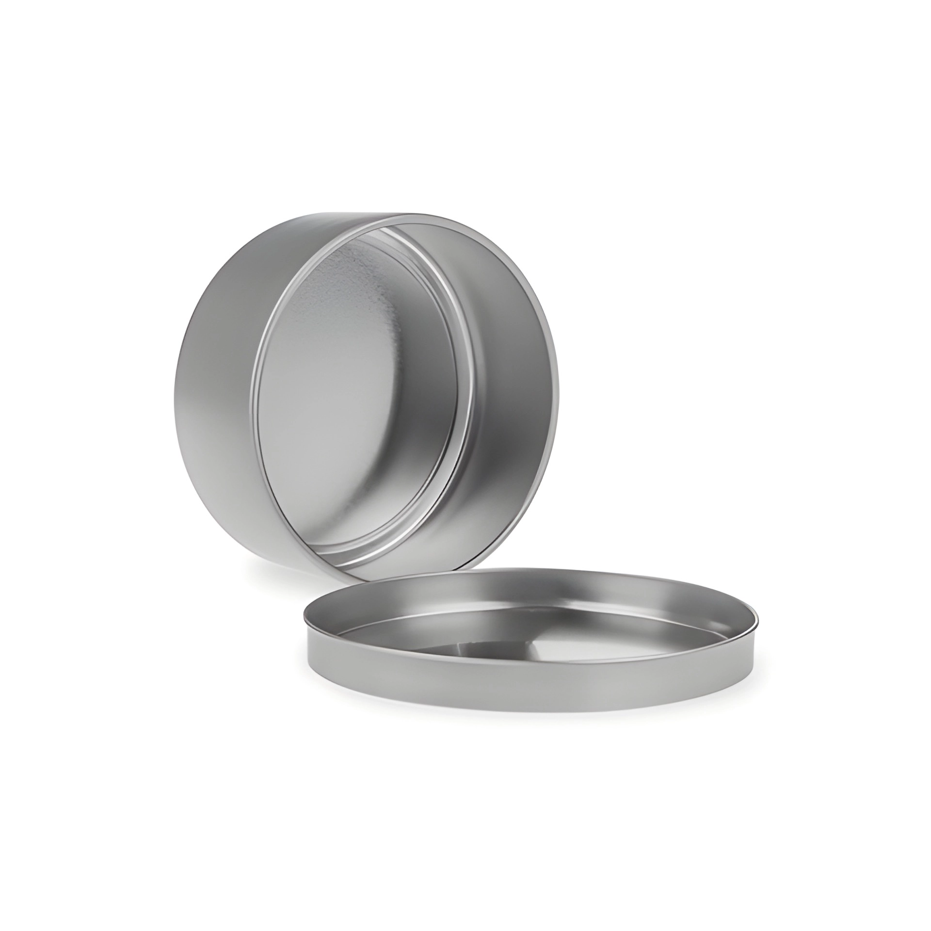 Metalldose silber, 9,7 x 4 cm mit Deckel, Karton 96 Stück