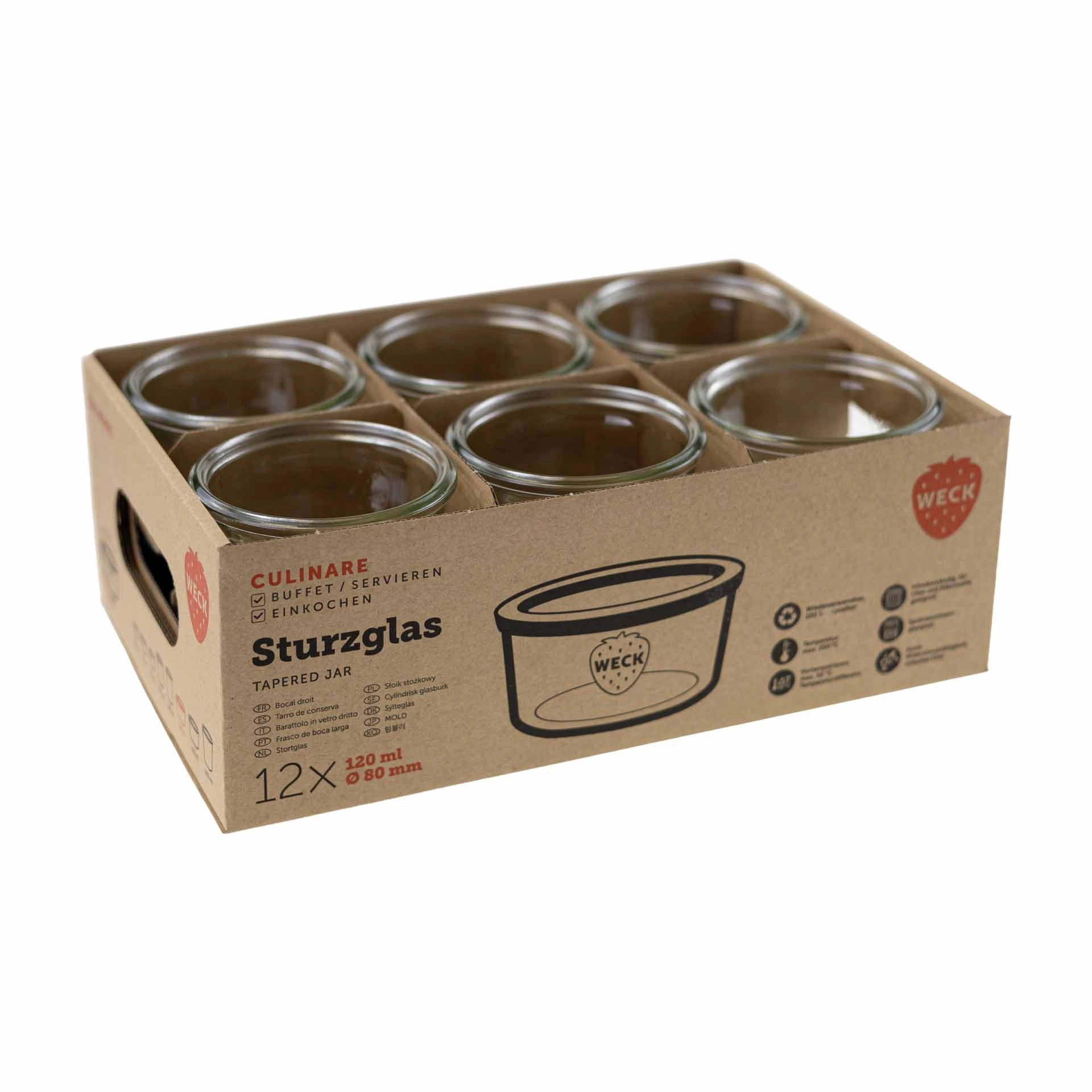 WECK Culinare Sturzglas 120 ml, 12er Karton