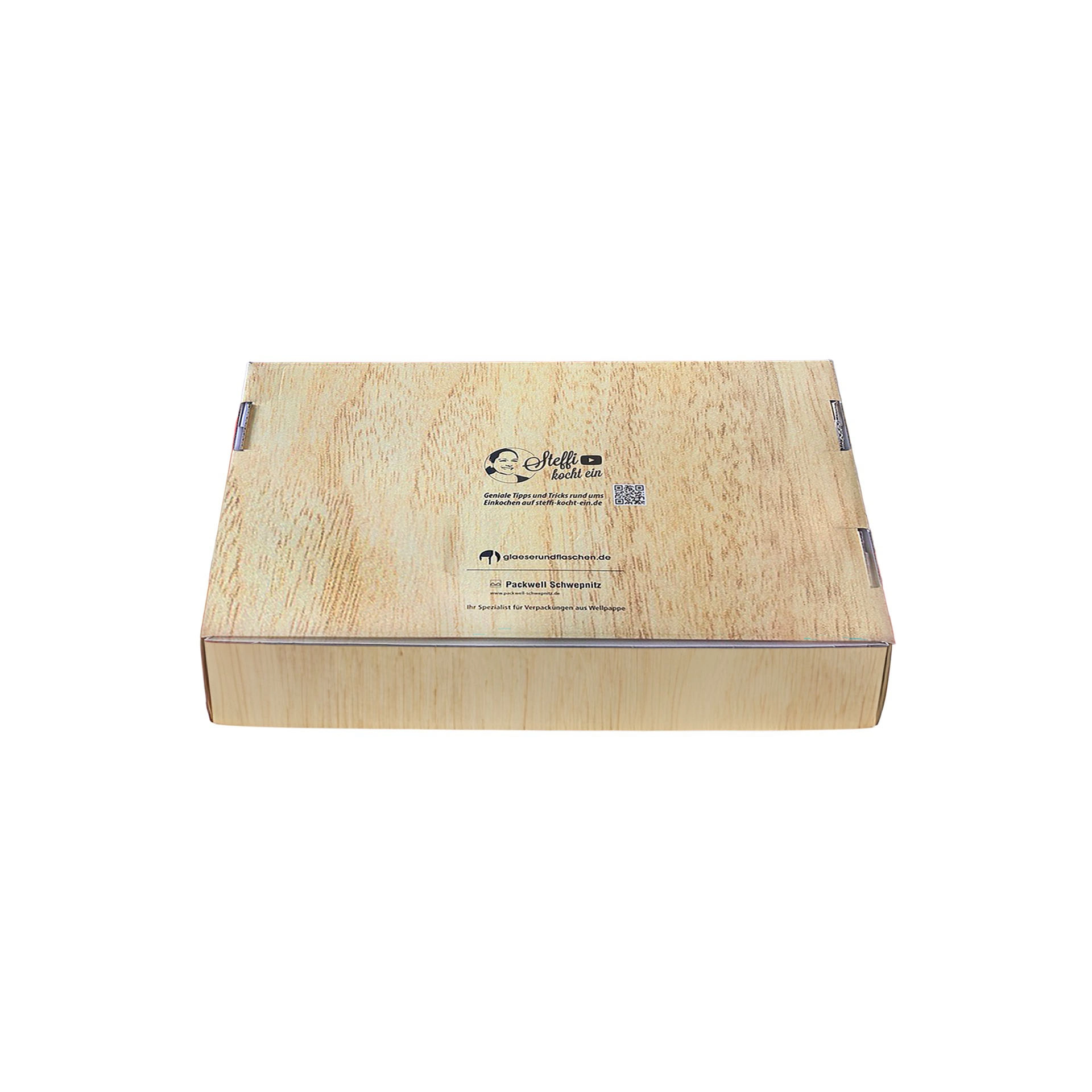 Geschenkkarton Holzdekor 403 x 275 x 72 mm (Palette, 490 Stück)