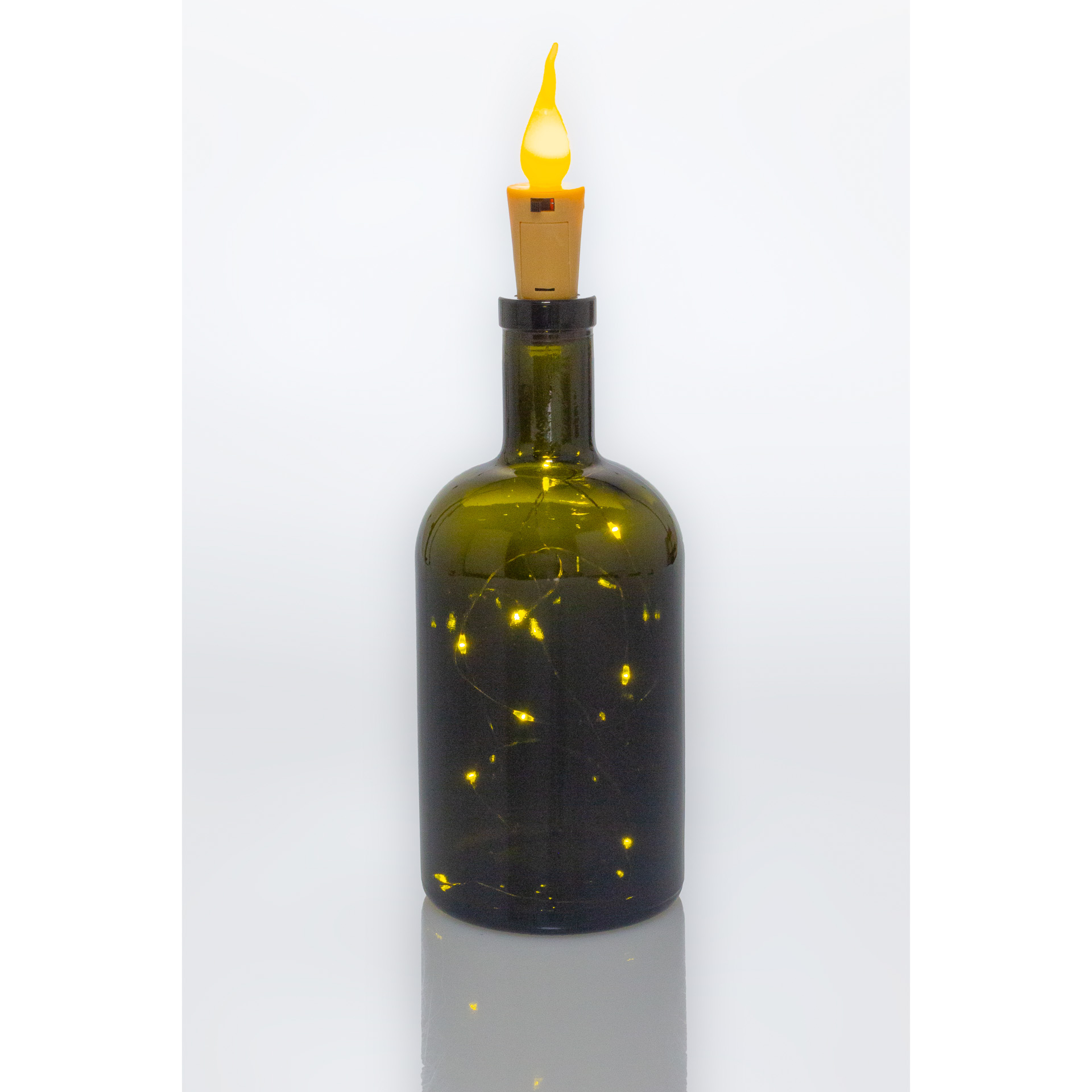 Flaschenlicht 'Flamme' mit 10 LEDs, warmweiß, 2 Stück