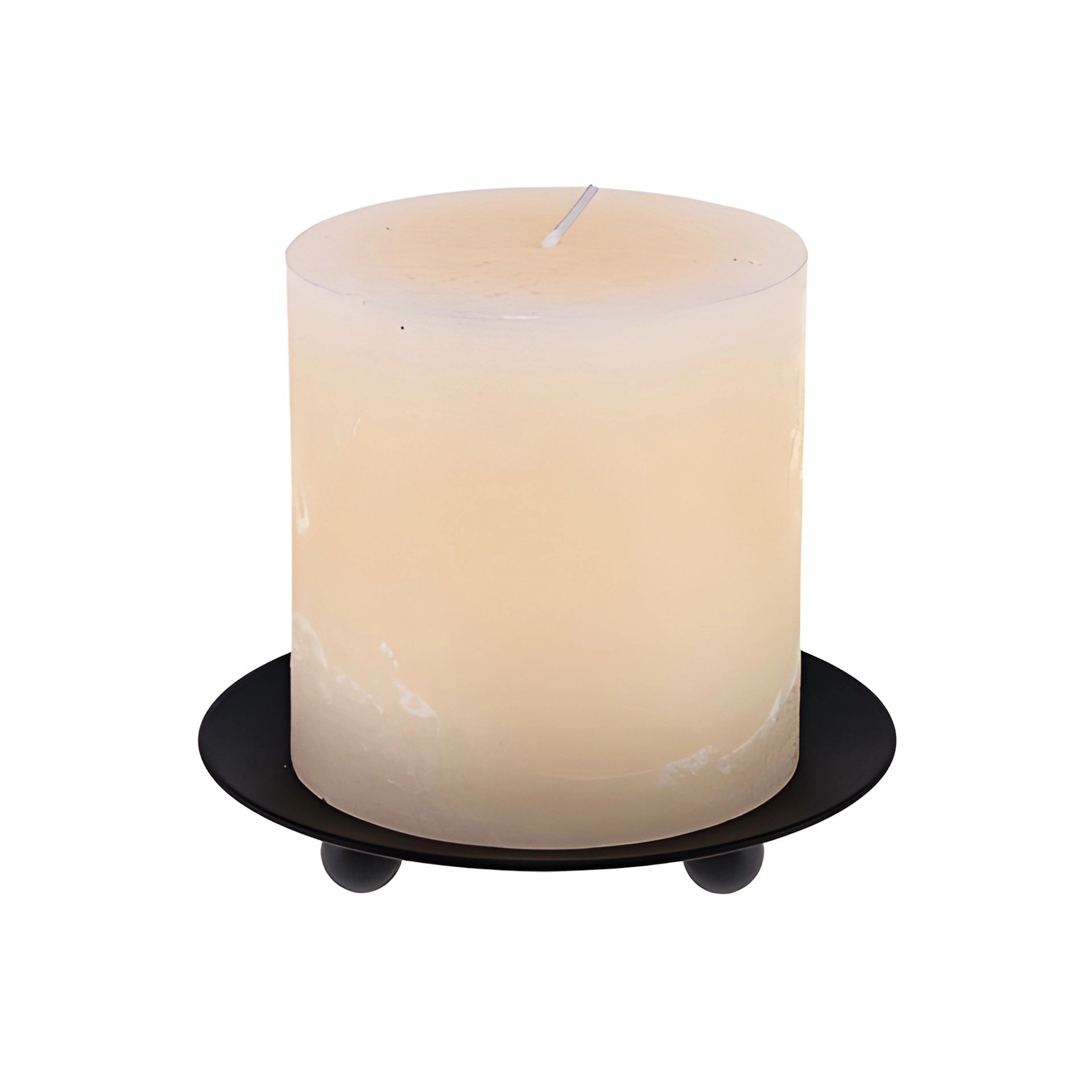 Stumpenkerze 'Rustik' Ø 9 cm, creme
