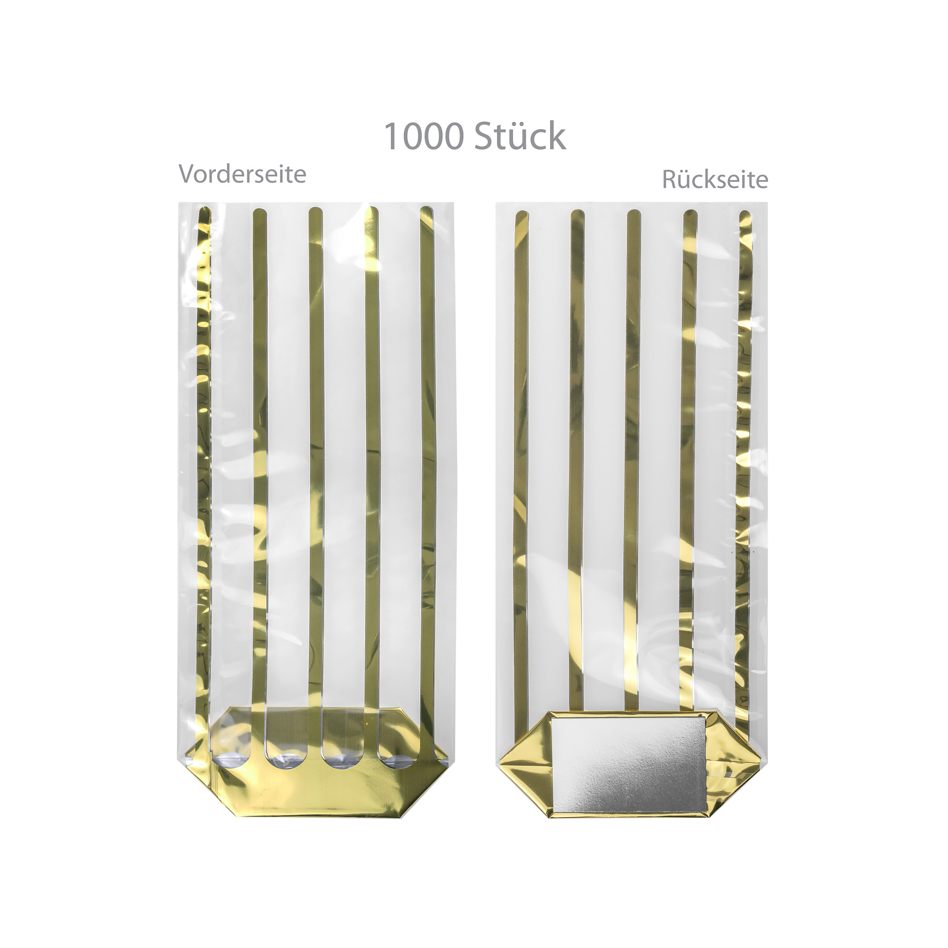 Kreuzbodenbeutel 'King gold' 100 x 220 mm, PP 500, 1000 Stück