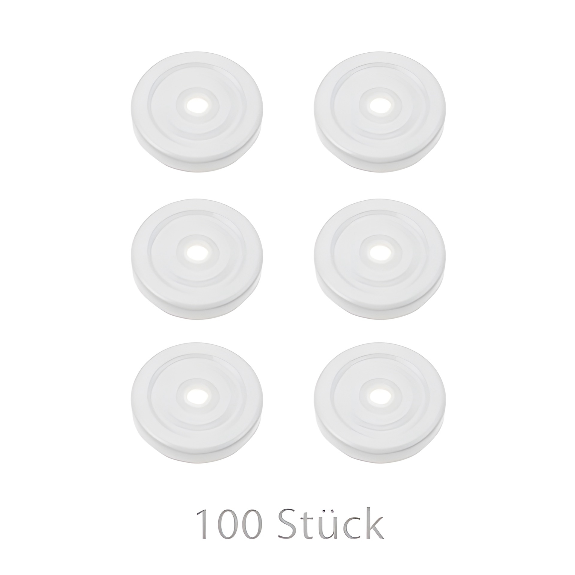 TO 48 Trinkhalmdeckel  weiß, Loch Ø 8 mm, 100 Stück