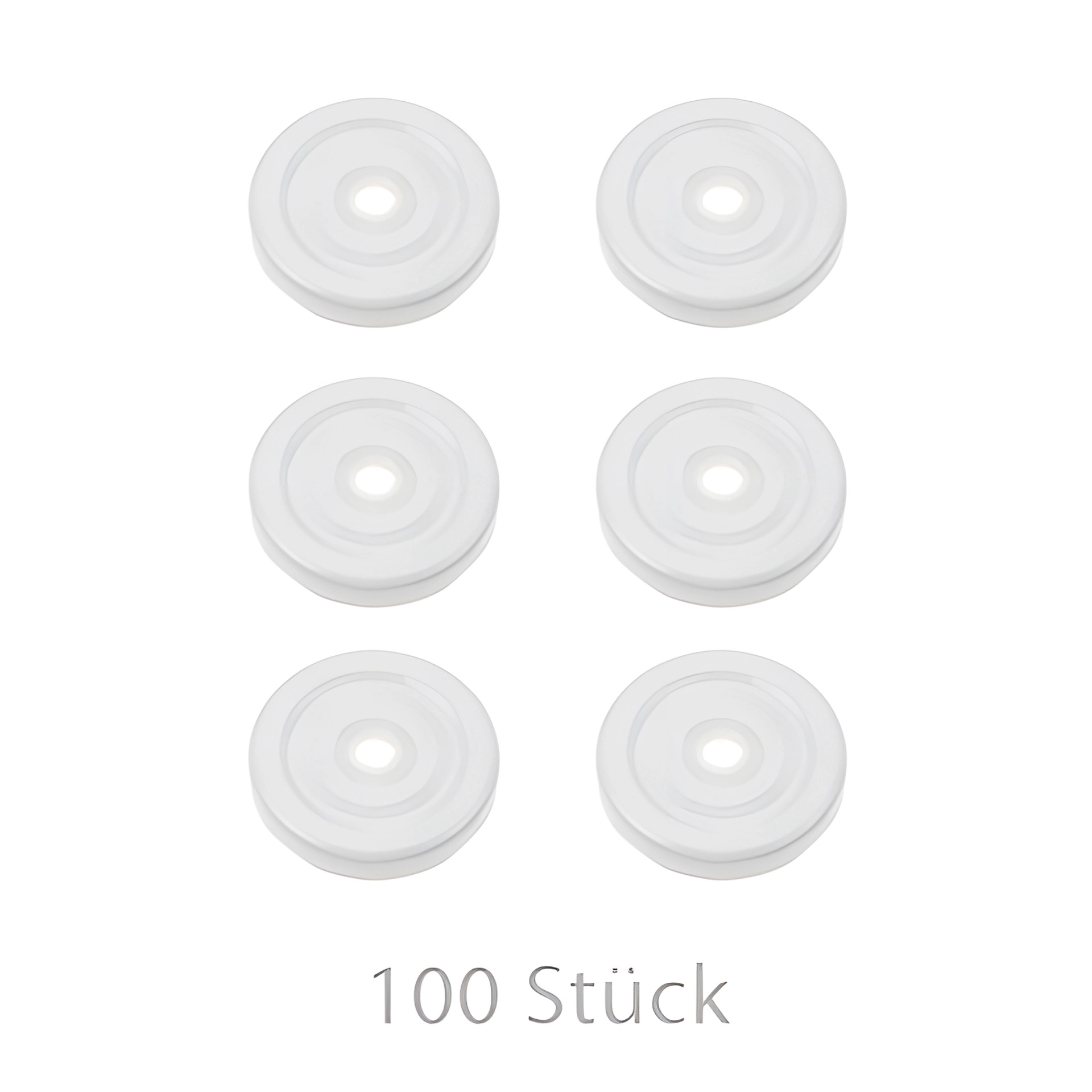 TO 48 Trinkhalmdeckel  weiß, Loch Ø 8 mm, 100 Stück