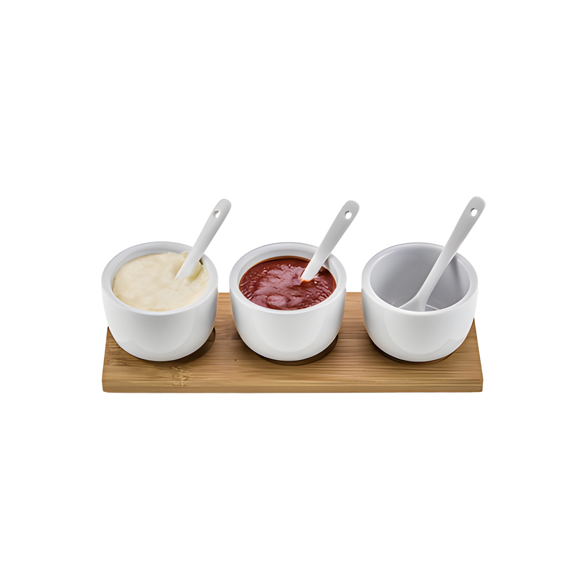 Schälchenset Keramik weiß, 7-teilig
