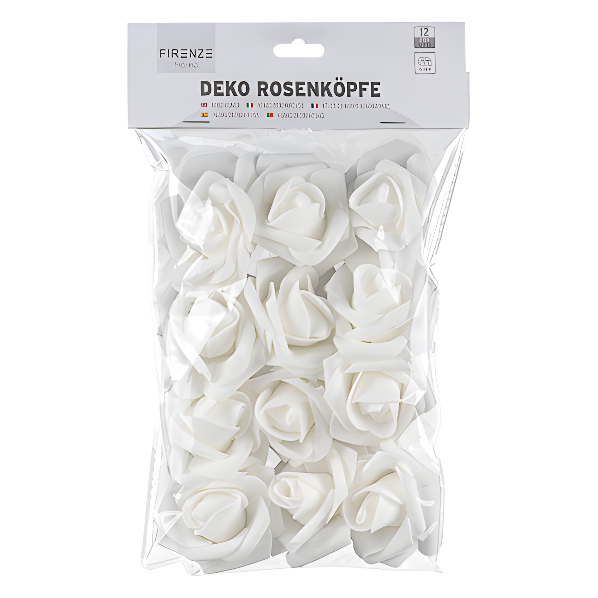 Streudeko 'Rosenblüte' weiß, 12 Stück