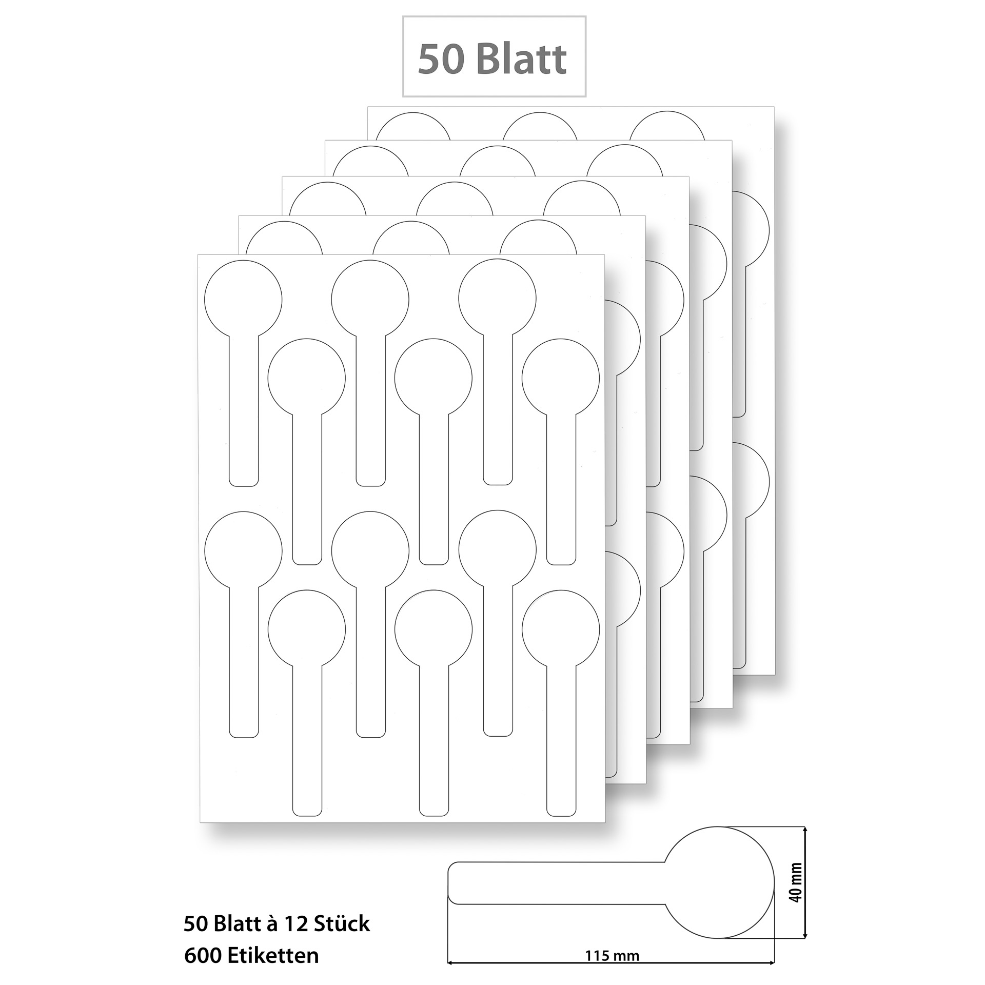Siegeletiketten weiß - 50 Blatt A4
