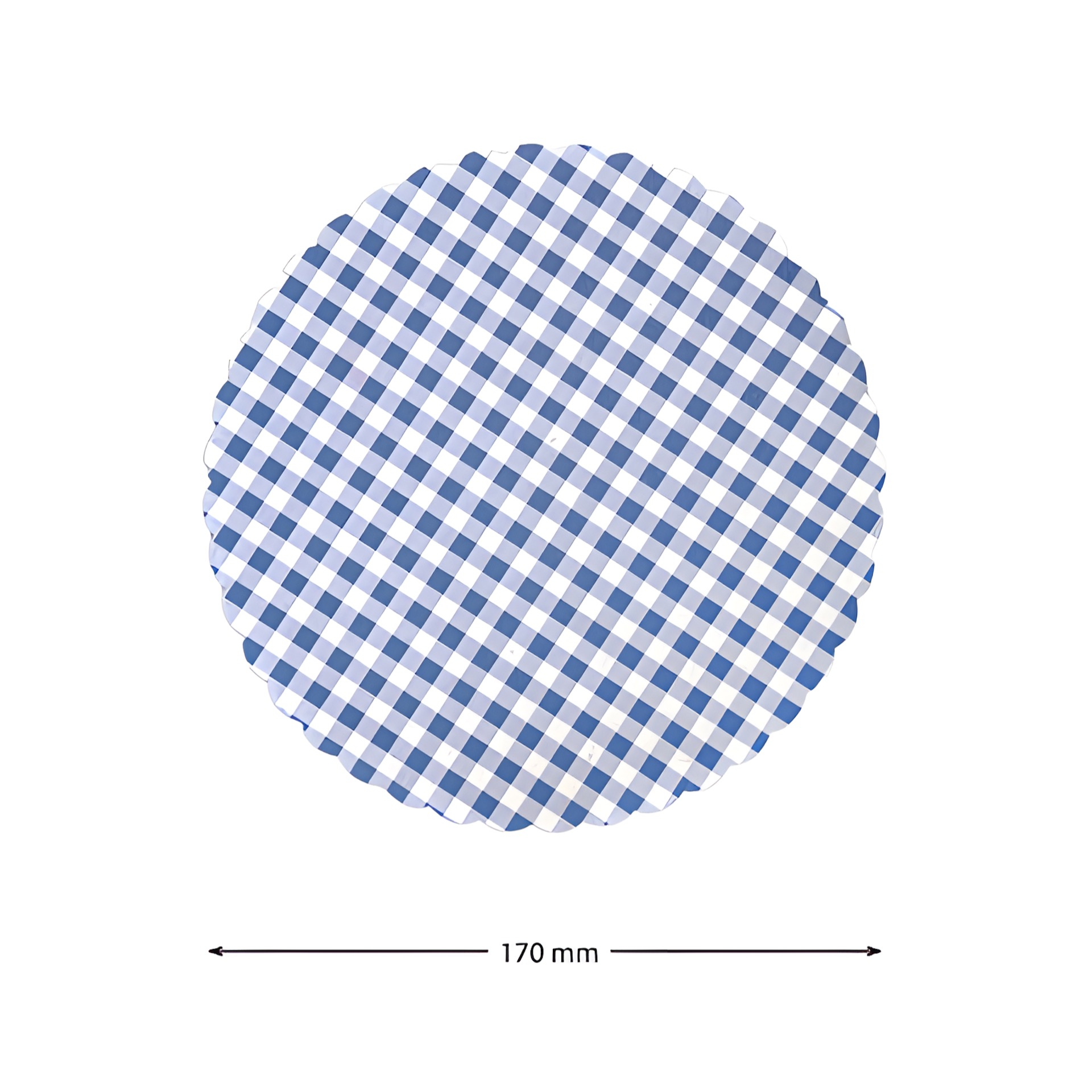Vliesdeckchen Ø 170 mm blau kariert, 10 Stück