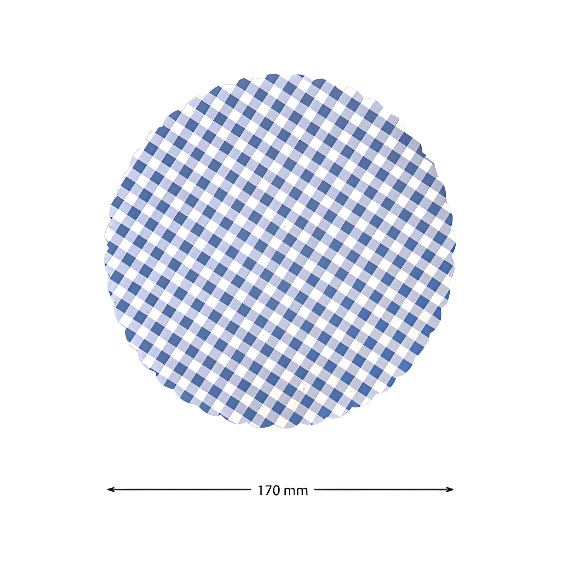 Vliesdeckchen Ø 170 mm blau kariert, 10 Stück