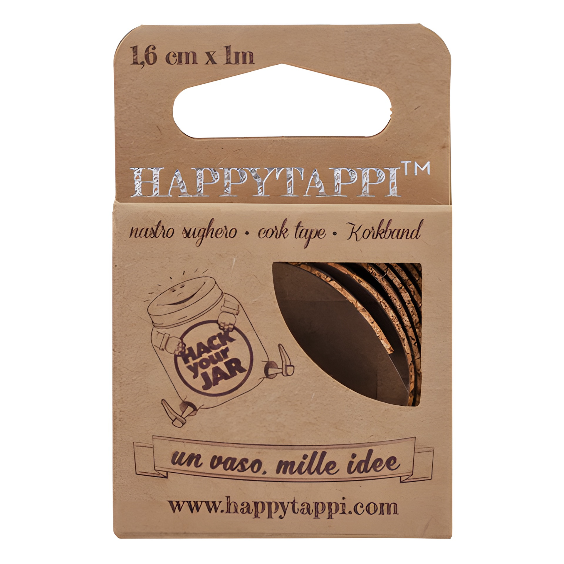 HappyTappi Deko-Korkband 'Punkte' 1 m, selbstklebend