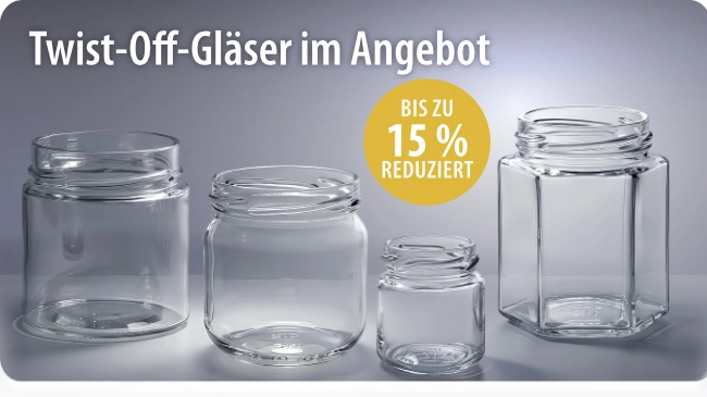 Twist-Off-Gläser im Angebot