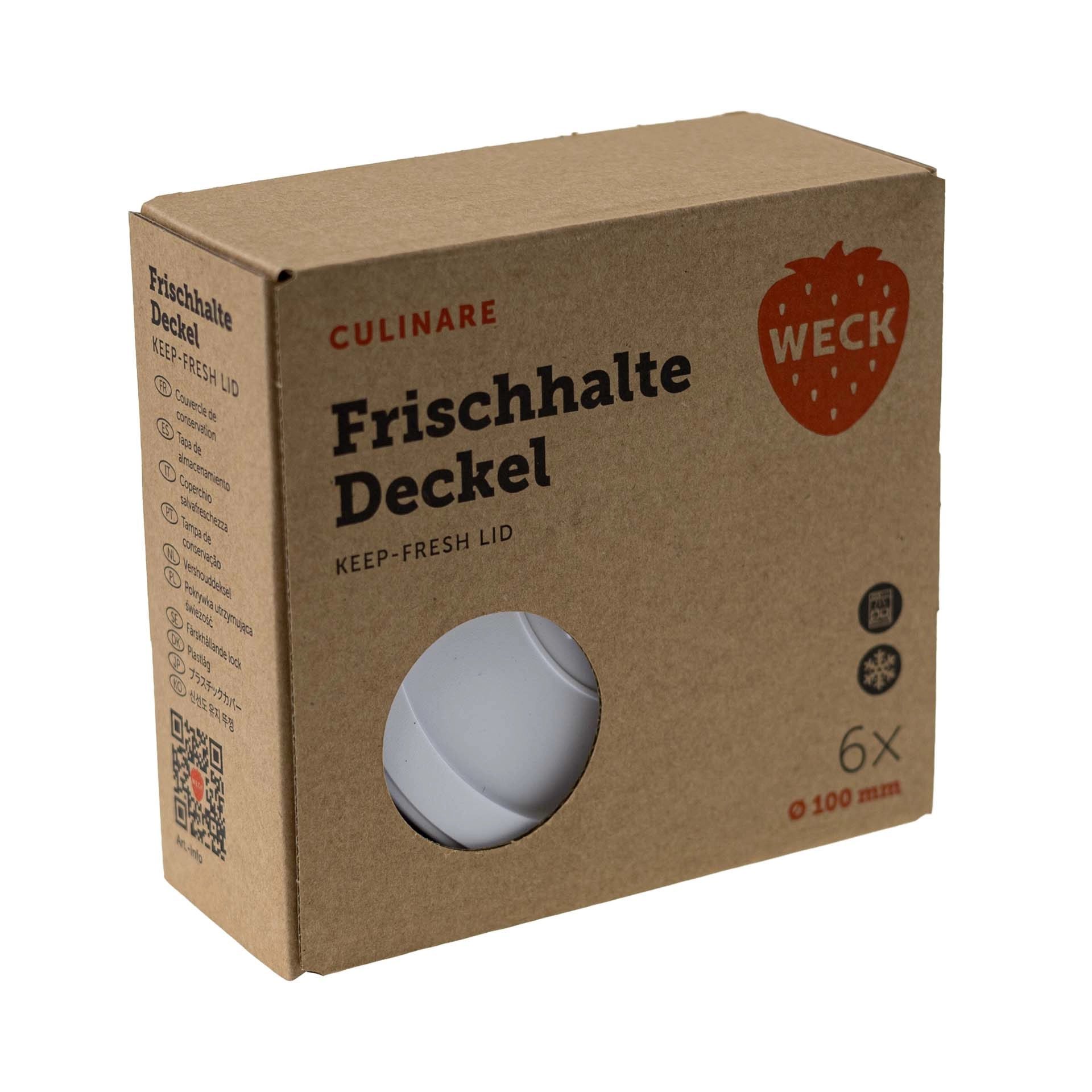 WECK Culinare Frischhaltedeckel weiß Ø 100 mm, 6 Stück