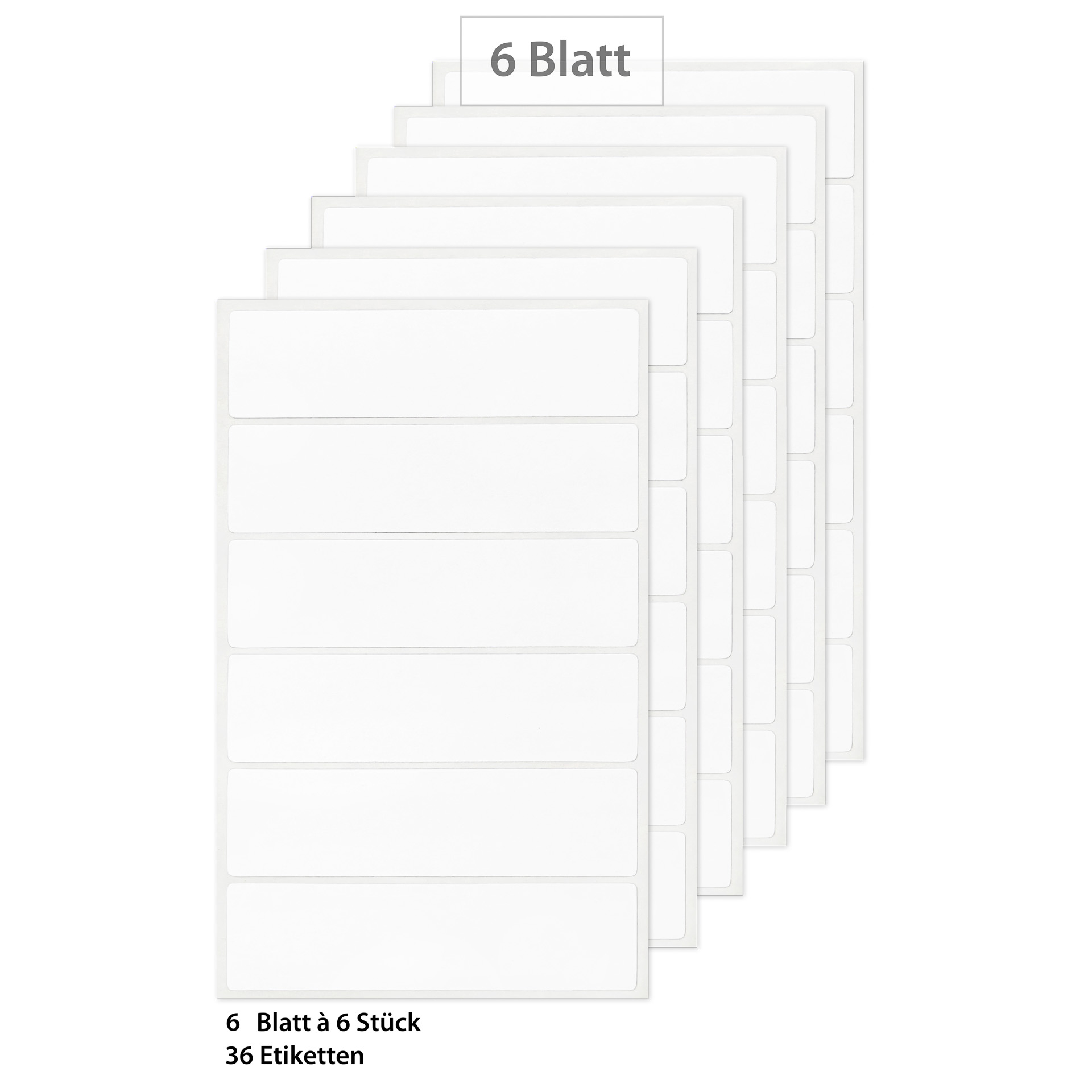 Etiketten 'Weiß 73x19 mm', 36 Stück
