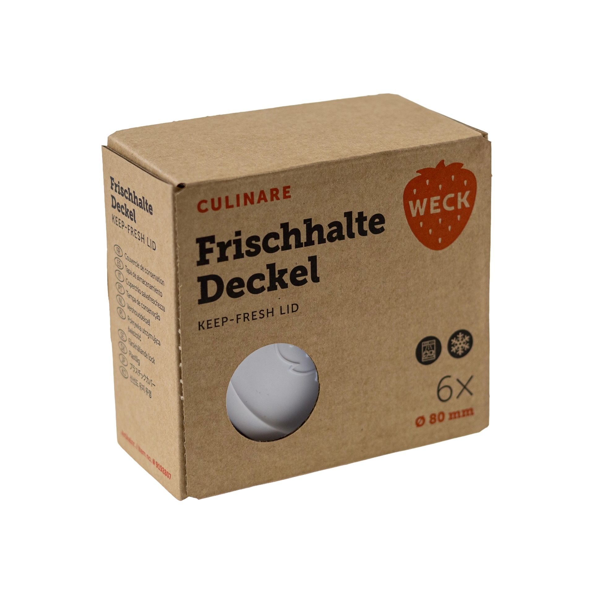 WECK Culinare Frischhaltedeckel weiß Ø 80 mm, 6 Stück